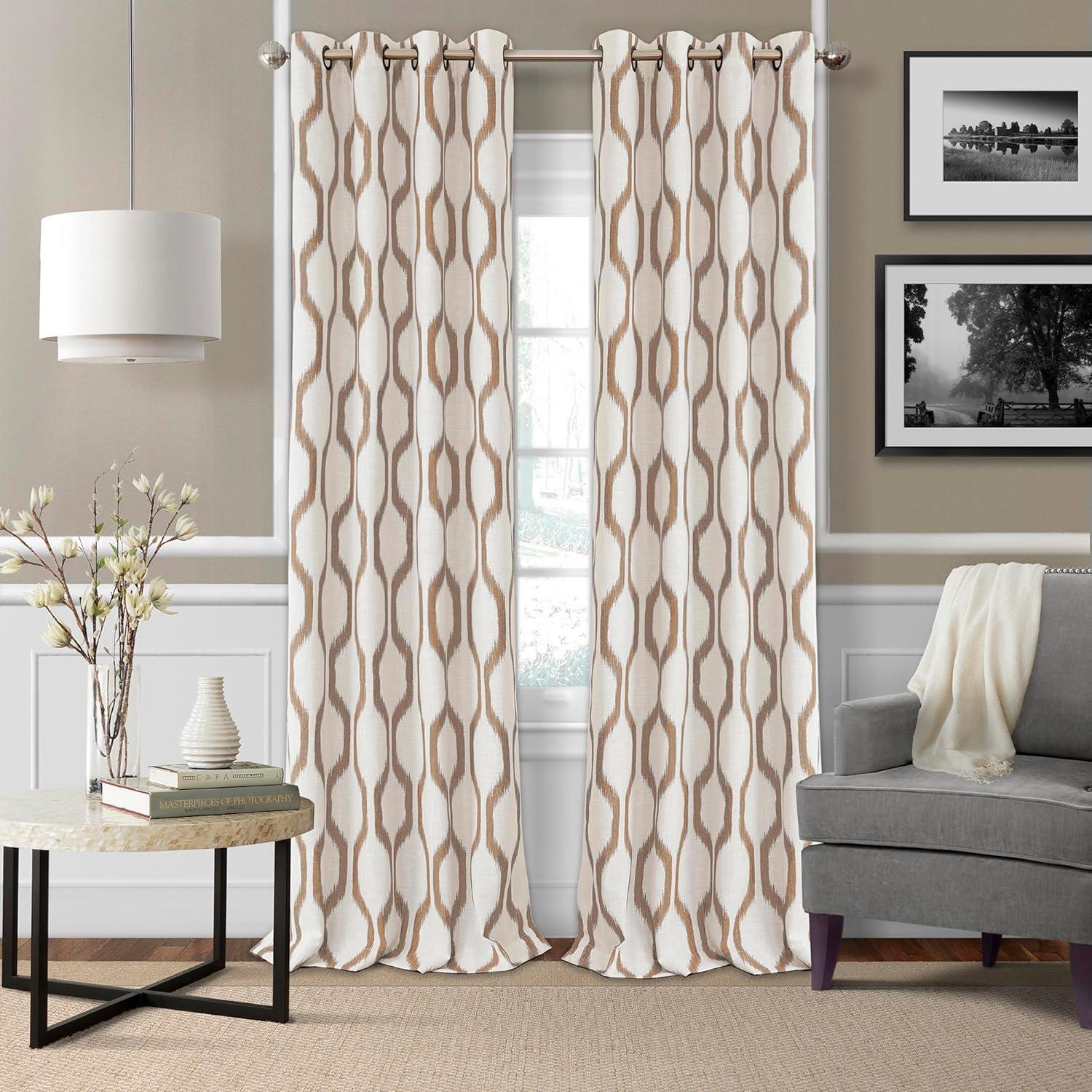 Natural Linen Blend Blackout Grommet Curtain Panel