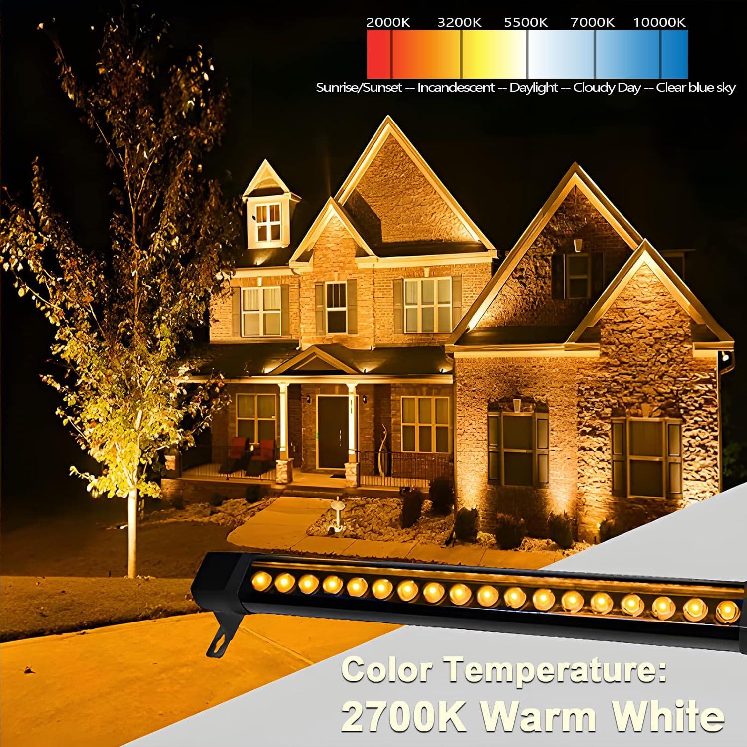 36W LED Wall Washer Light, 2FT 2700K Warm White Outdoor Wall Washer Lights, 120V Waterproof IP67 LED Light Bar for Outdoor, Plug-in (2 Pack)