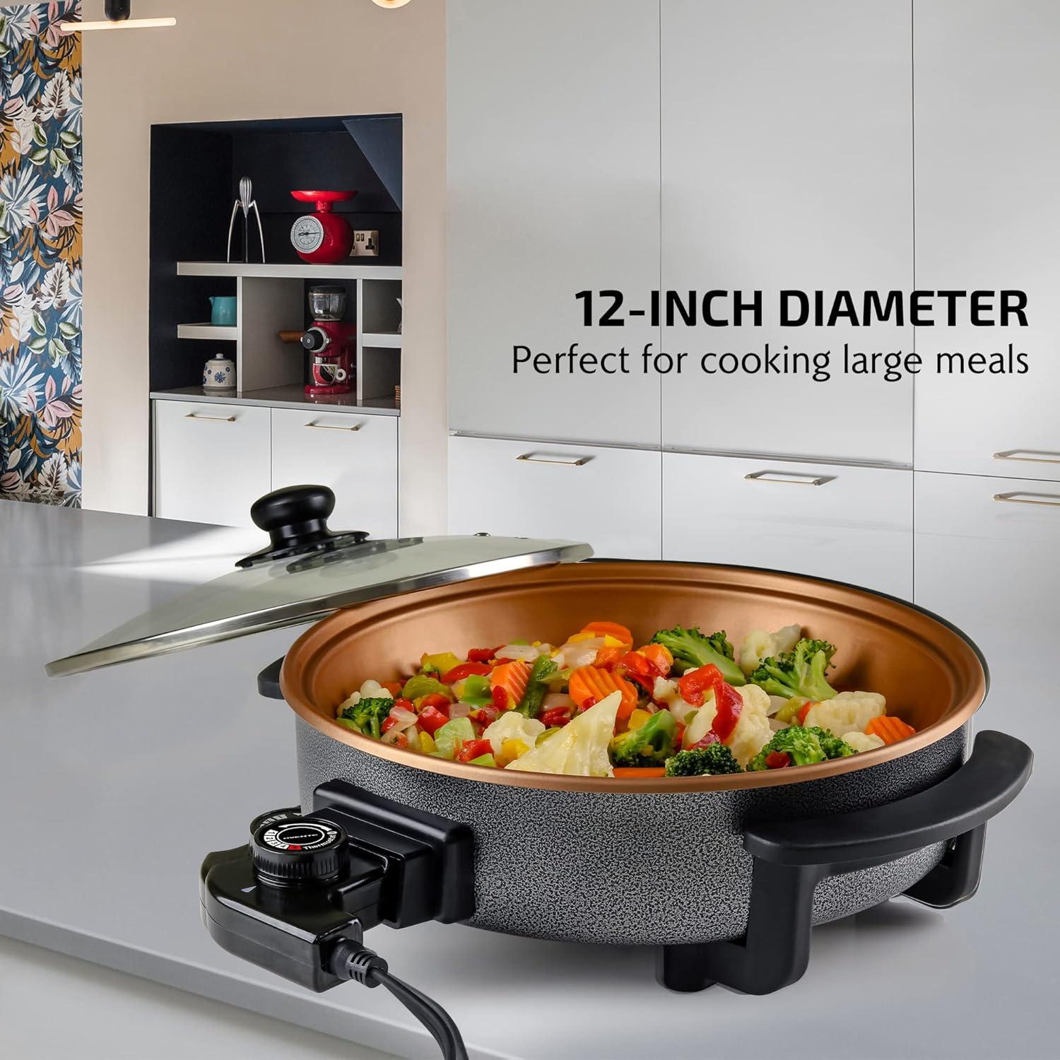 Ovente OVENTE 12" Electric Skillet and Frying Pan