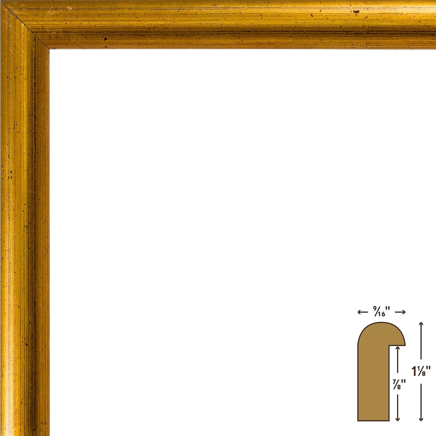 Bullnose Brushed Gold Single Image Picture Frame