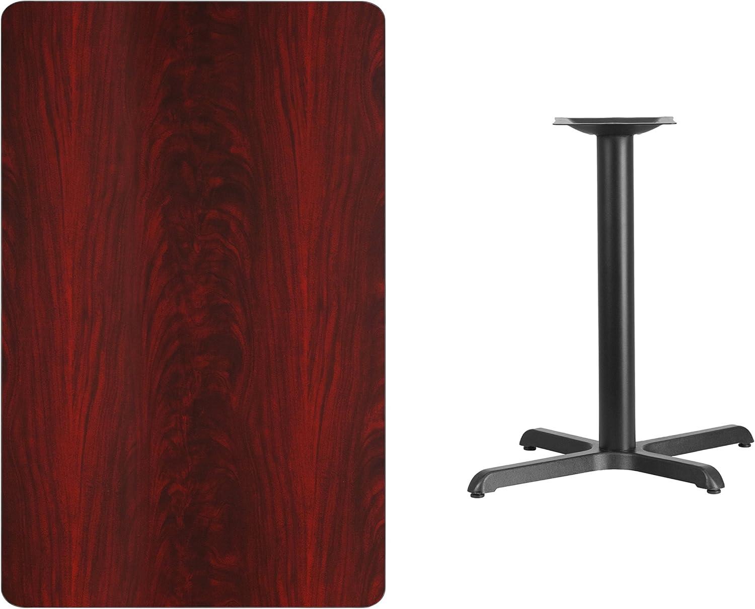 Flash Furniture 30'' x 48'' Rectangular Mahogany Laminate Table Top with 23.5'' x 29.5'' Table Height Base