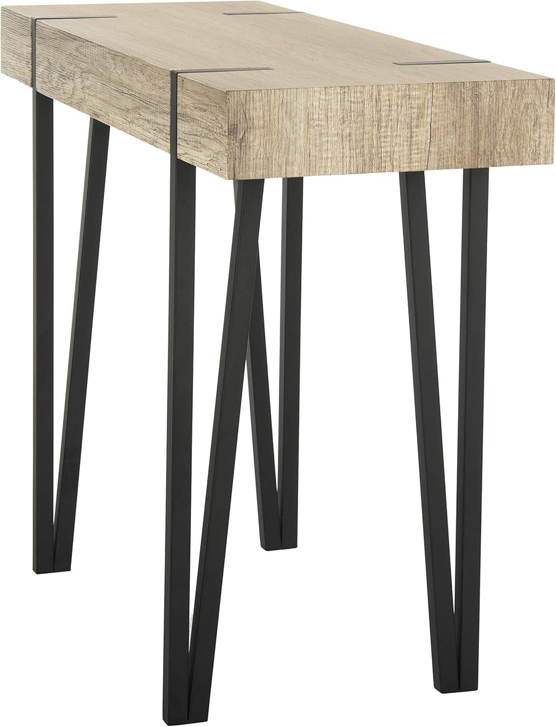 Alyssa Rustic Brown and Black Wood Metal Console Table