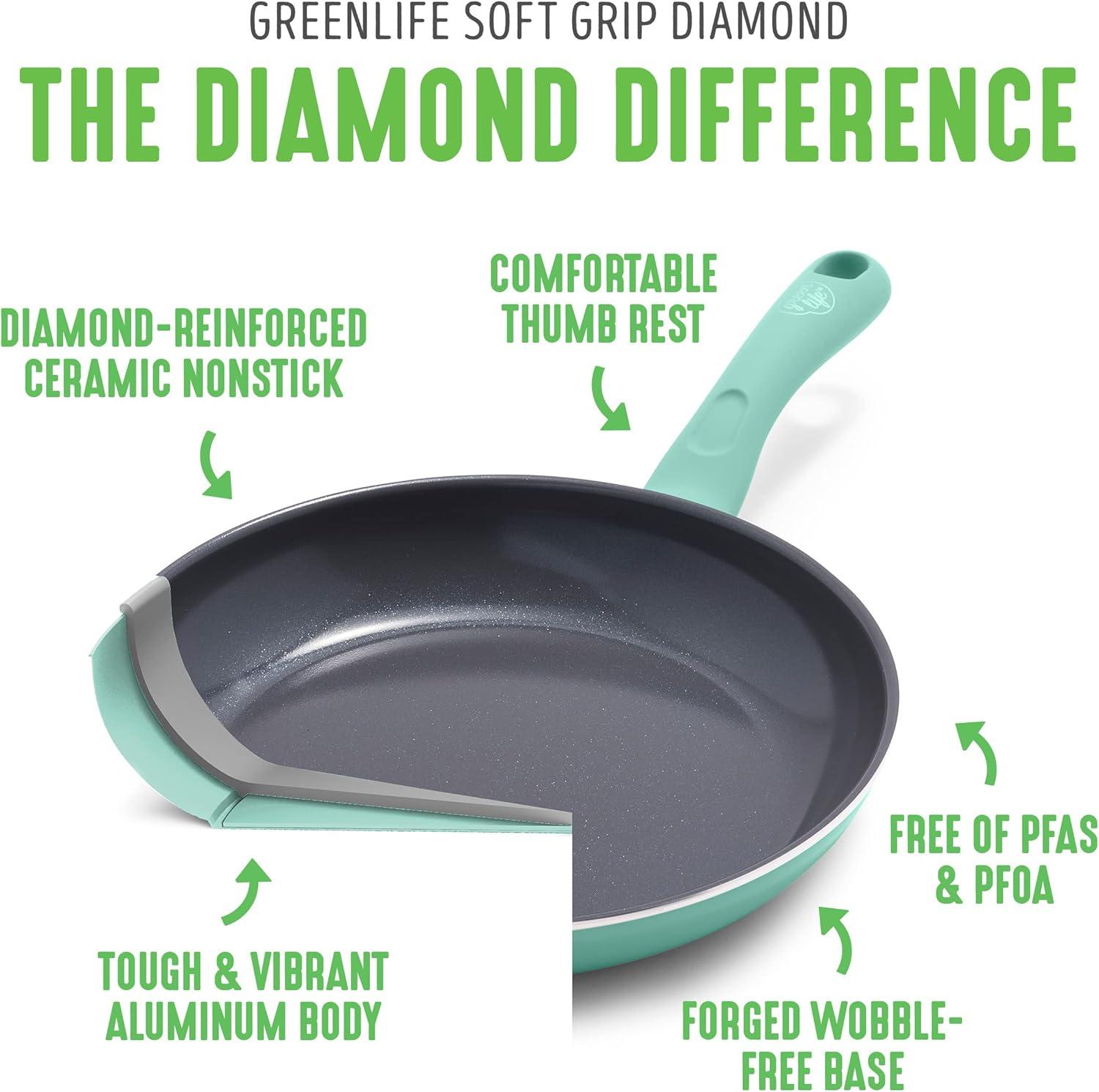 GreenLife GreenLife Soft Grip Pro 13 Piece Ceramic Non-Stick Cookware Set