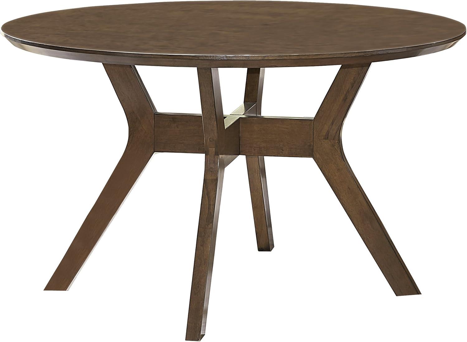 Edam Transitional 52'' Brown Round Mid-Century Modern Dining Table