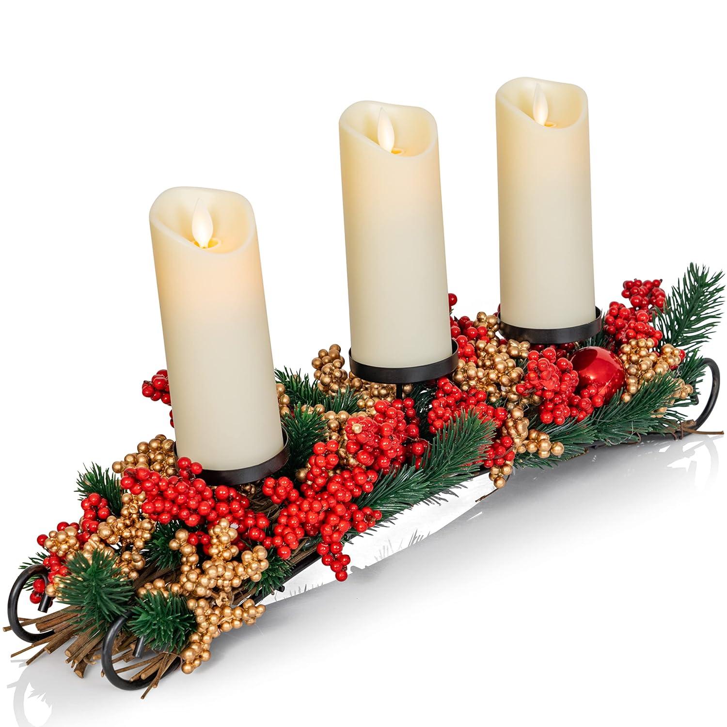 Ornativity Christmas Décor Candle Holder Centerpiece