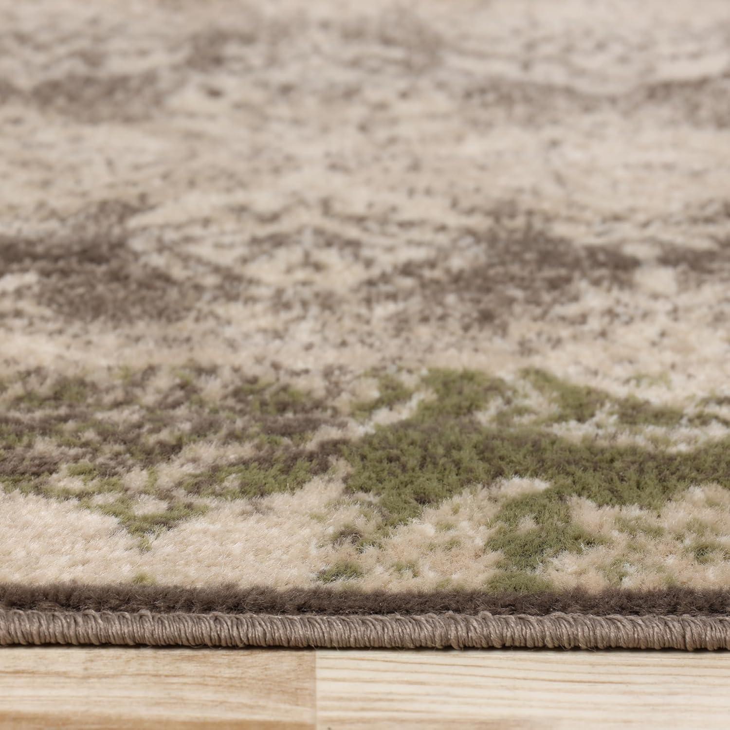 Modern Damask Indoor Area Rug or Runner, 2'x3', Brown - Blue Nile Mills