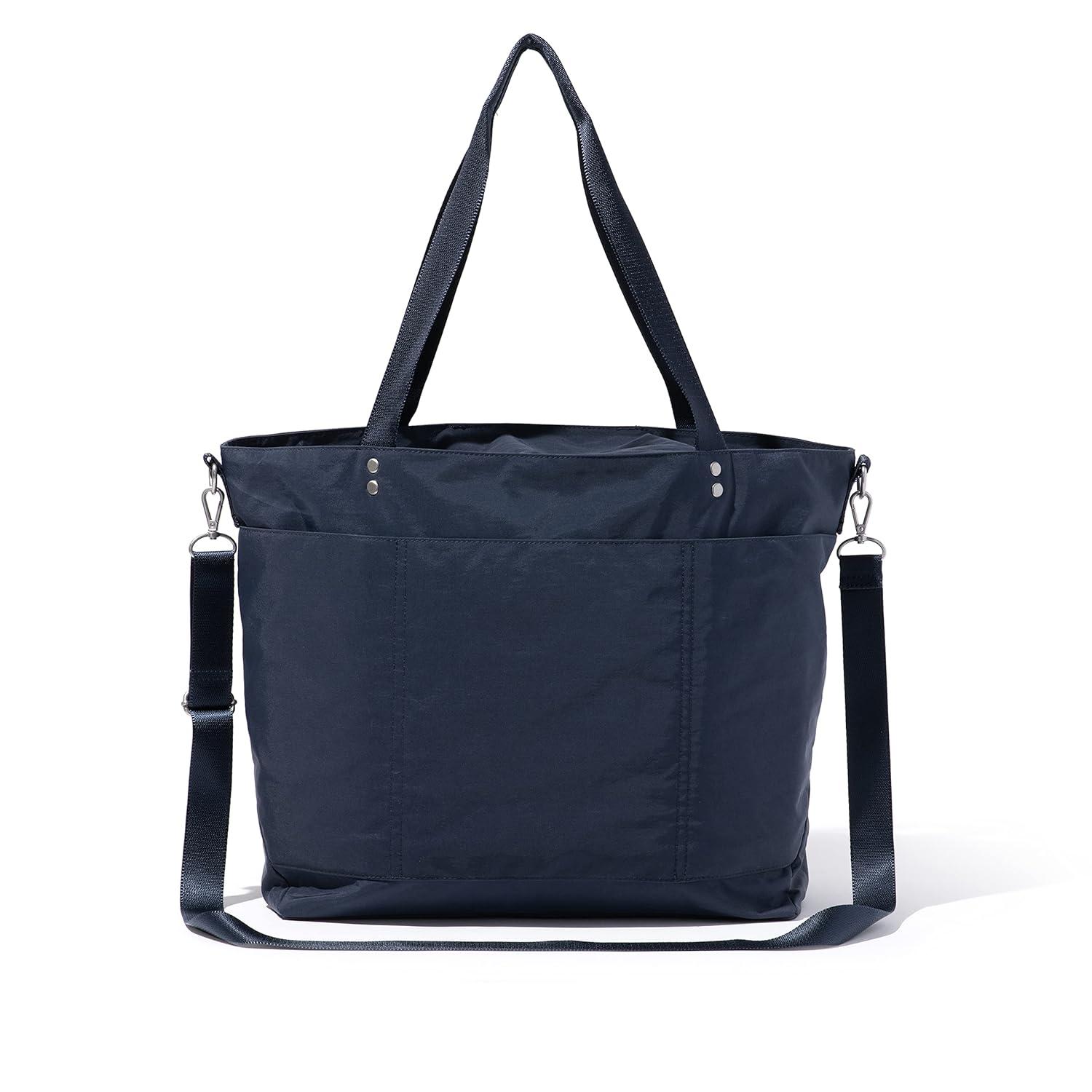 baggallini Women's Large Carryall Tote Bag with Crossbody Strap - FRENCH NAVY