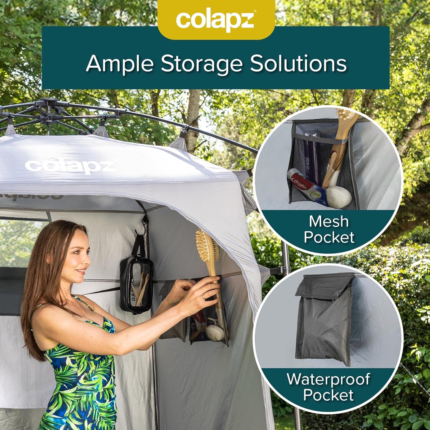 Colapz Tall Gray Polyester Camping Shower and Toilet Tent