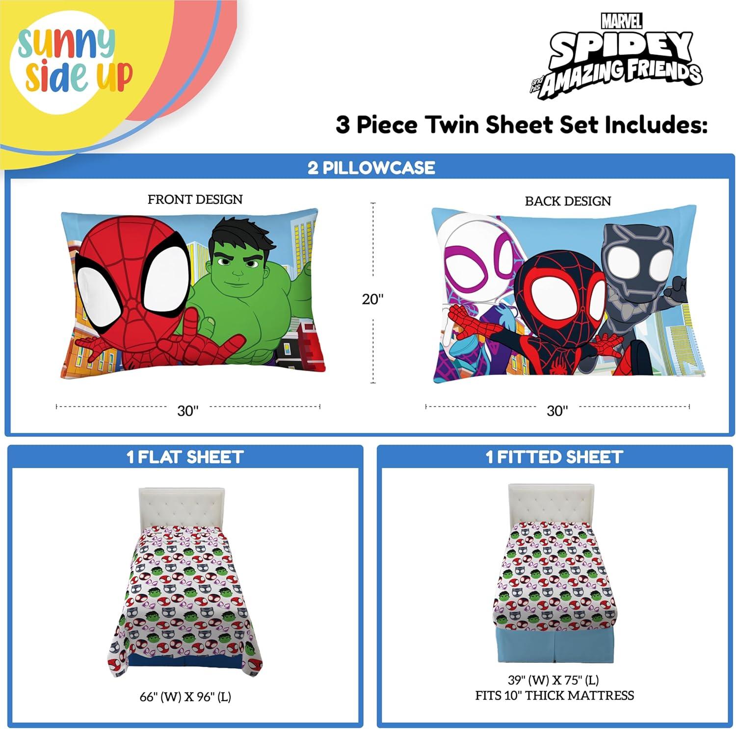 Sunny Side Up Spidey & His Amazing Friends Twin Sheet Set