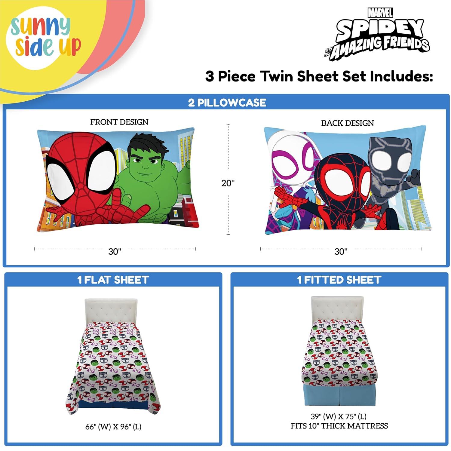 Sunny Side Up Spidey & His Amazing Friends Twin Sheet Set