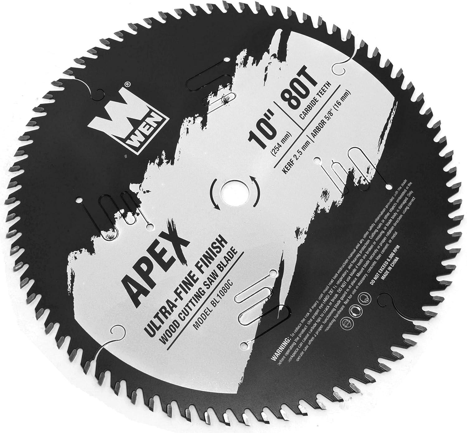 Apex 10-Inch 80-Tooth Carbide-Tipped Wood Cutting Saw Blade