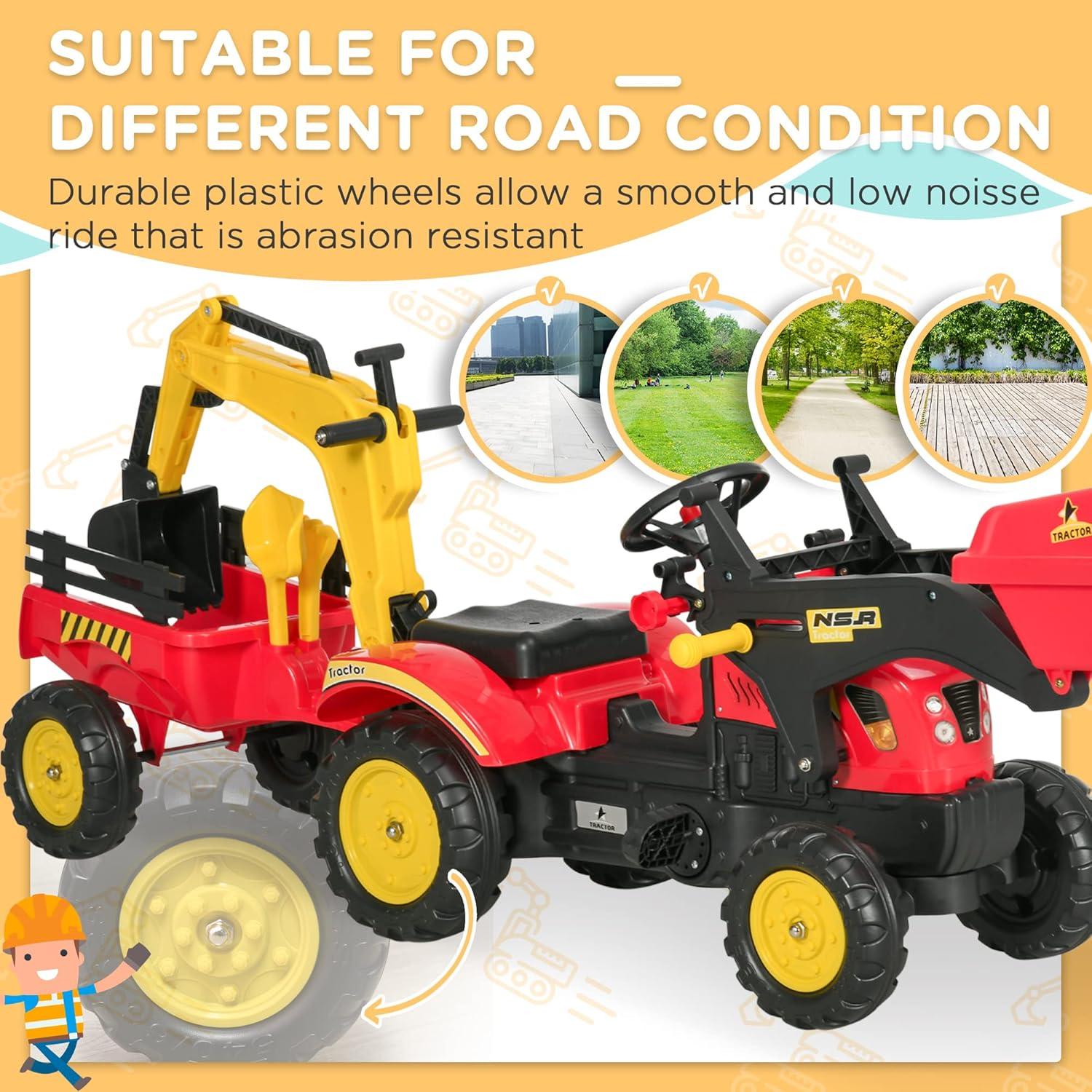 Aosom 1 Seater Tractors / Construction Pedal Ride On