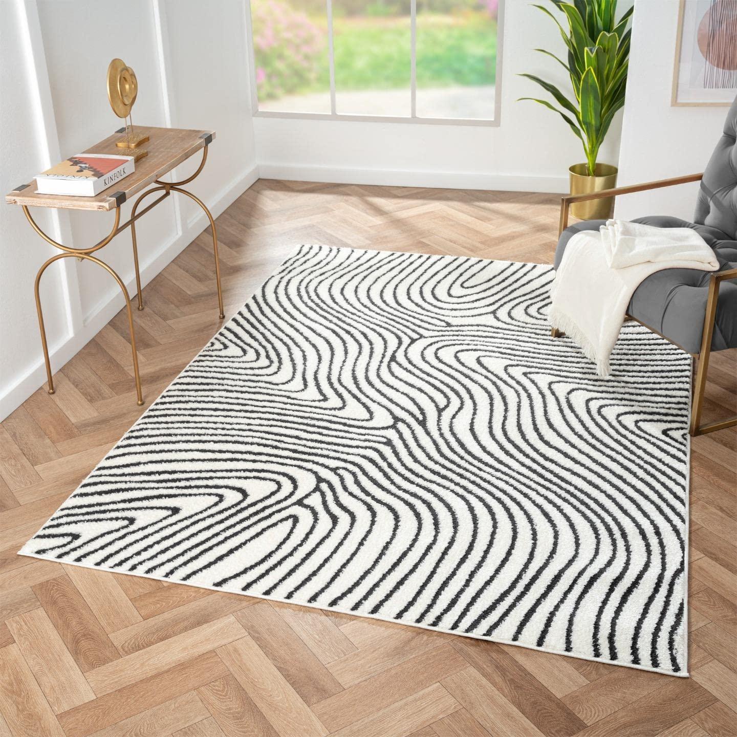 Luxe Weavers Floral Palm Leaf Cream 5x7 Area Rug