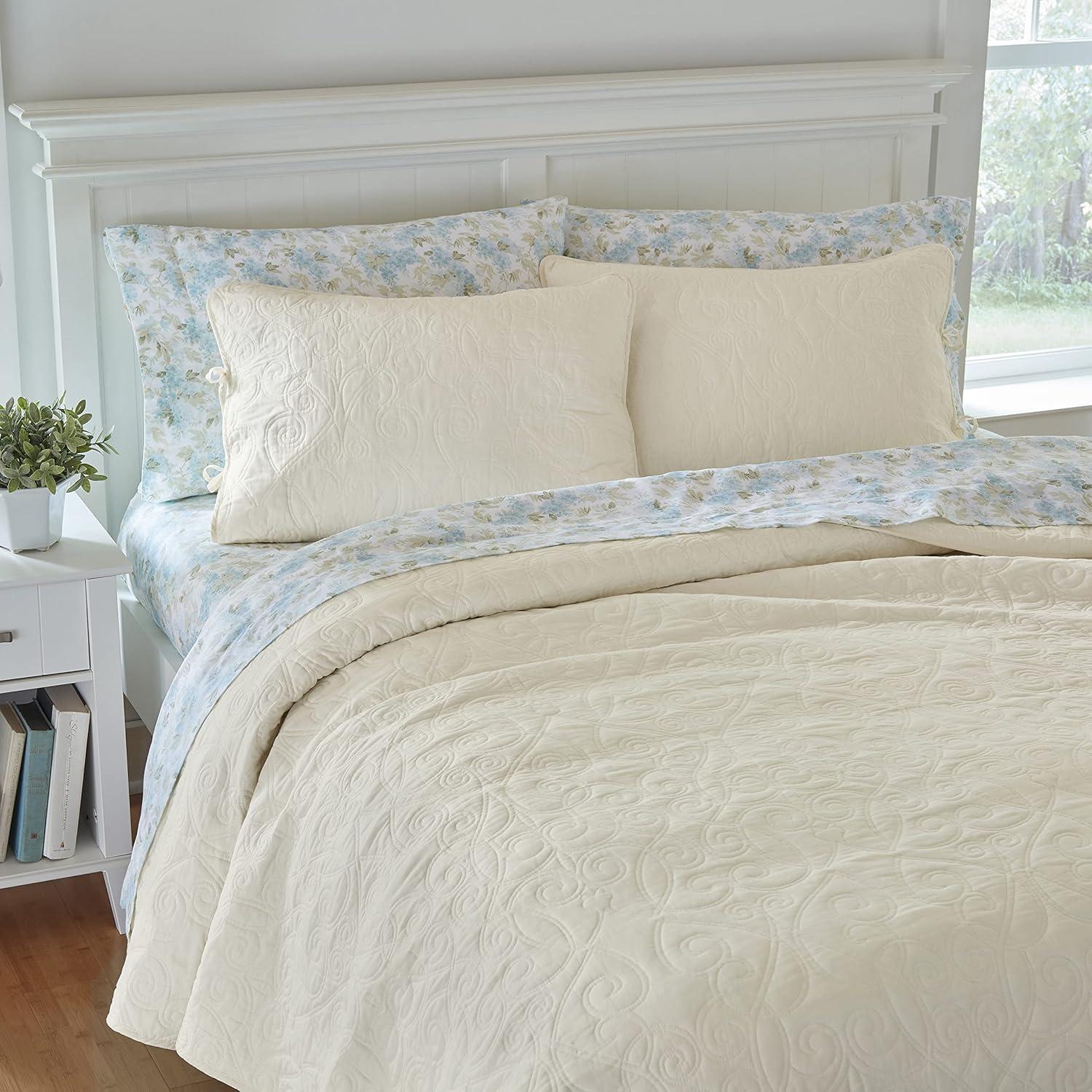 Laura Ashley Felicity Cotton Reversible Quilt Set