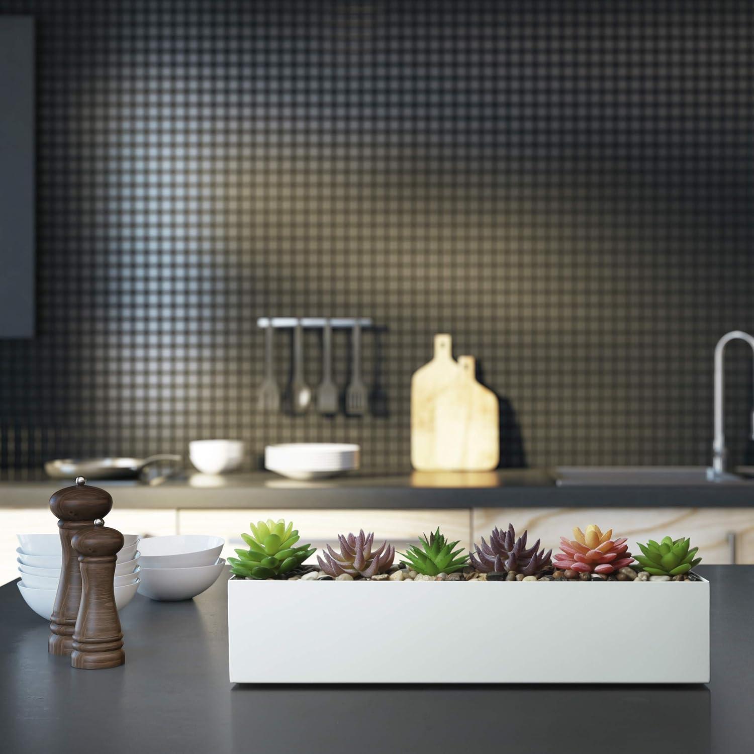 16" Window Box Rectangular Succulent Planting Box Metal Table Sill Planter Pots Modern Long Durable for Small Herb with Drainage Hole for Indoor Outdoor, with 4 Free Rubber Mats, White