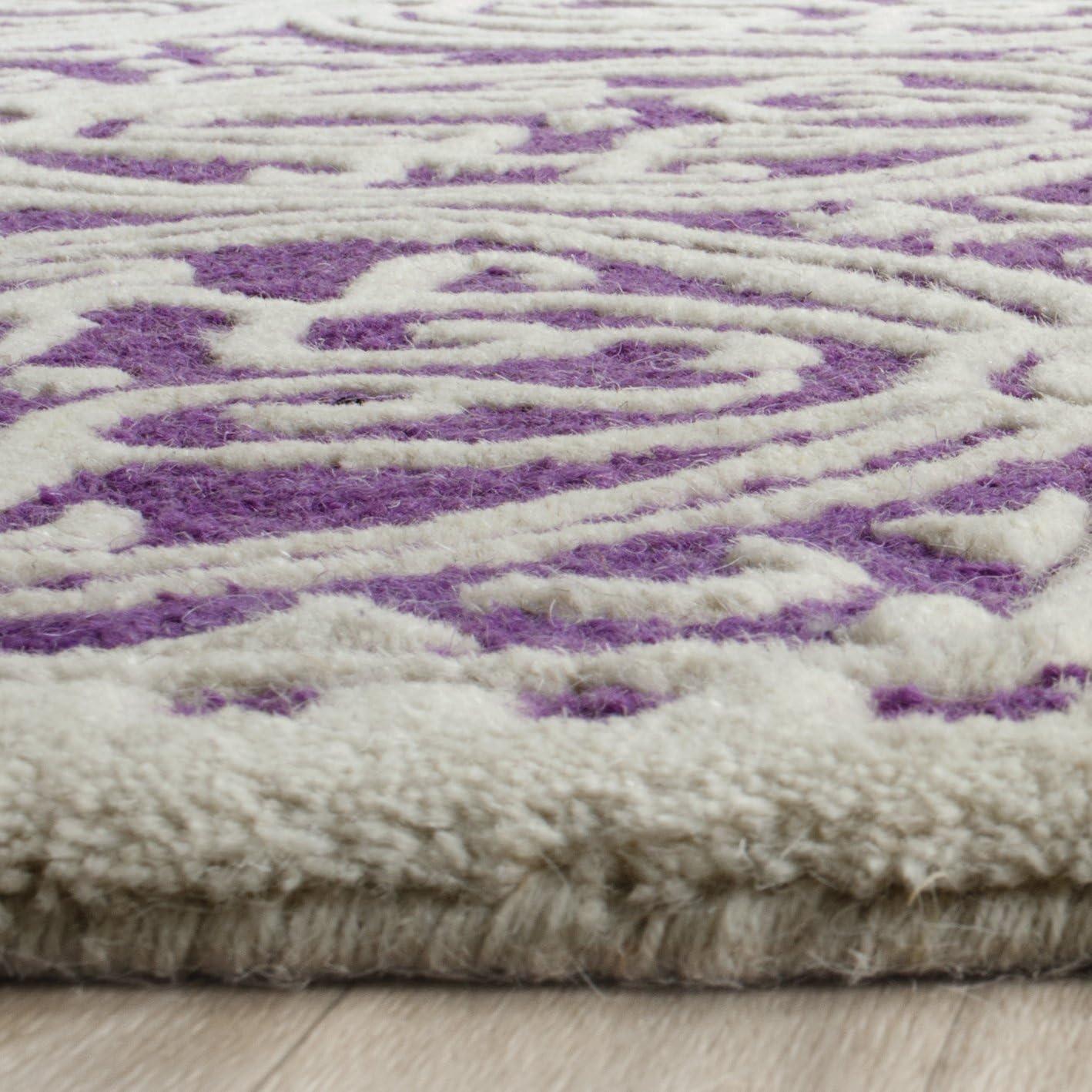 SAFAVIEH Cambridge Leslie Geometric Wool Area Rug, Purple/Ivory, 2' x 3'