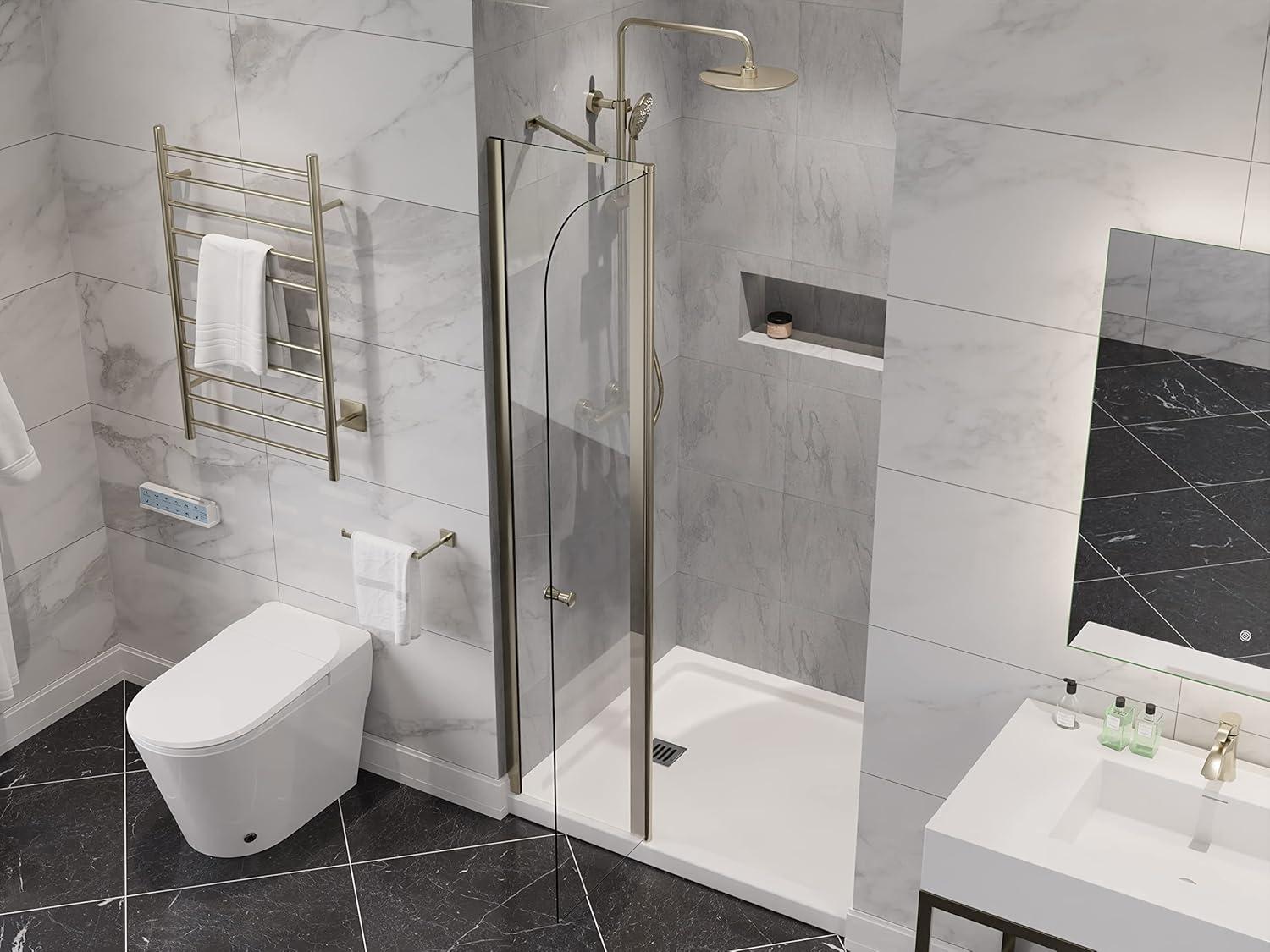 ANZZI Anzzi 33.3” W x 72” H Frameless Shower Door SD-AZ14-01BN