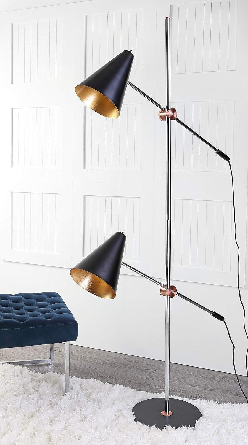Reed Floor Lamp - LIT4518 - Chrome/Black - Safavieh