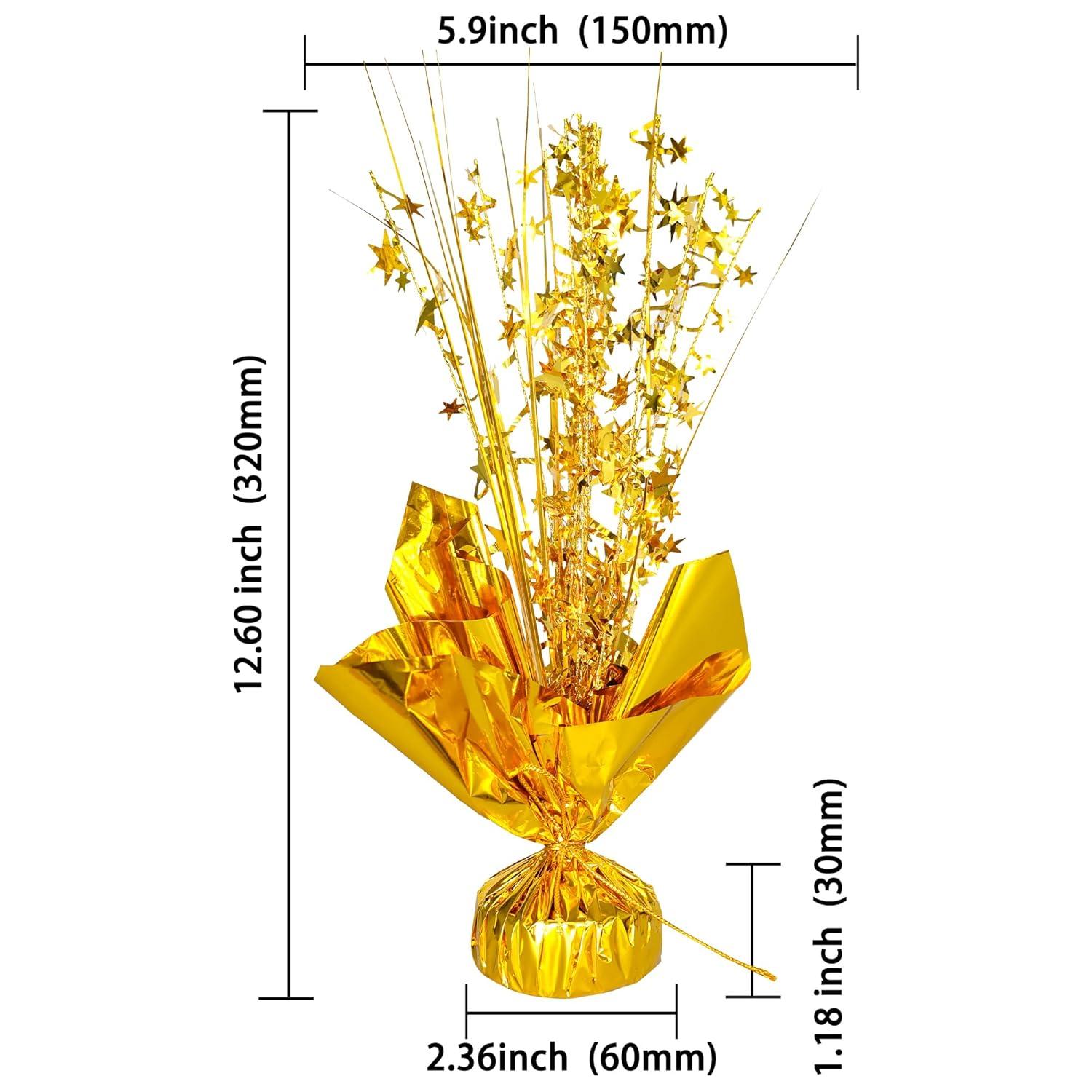 6 Sets Metallic Foil Spray Centerpiece with LED Lights Star Centerpieces for Tables Burst Metallic Glitter Foil Party Table Centerpieces for Party Event Anniversary Birthday Dining Table Decor