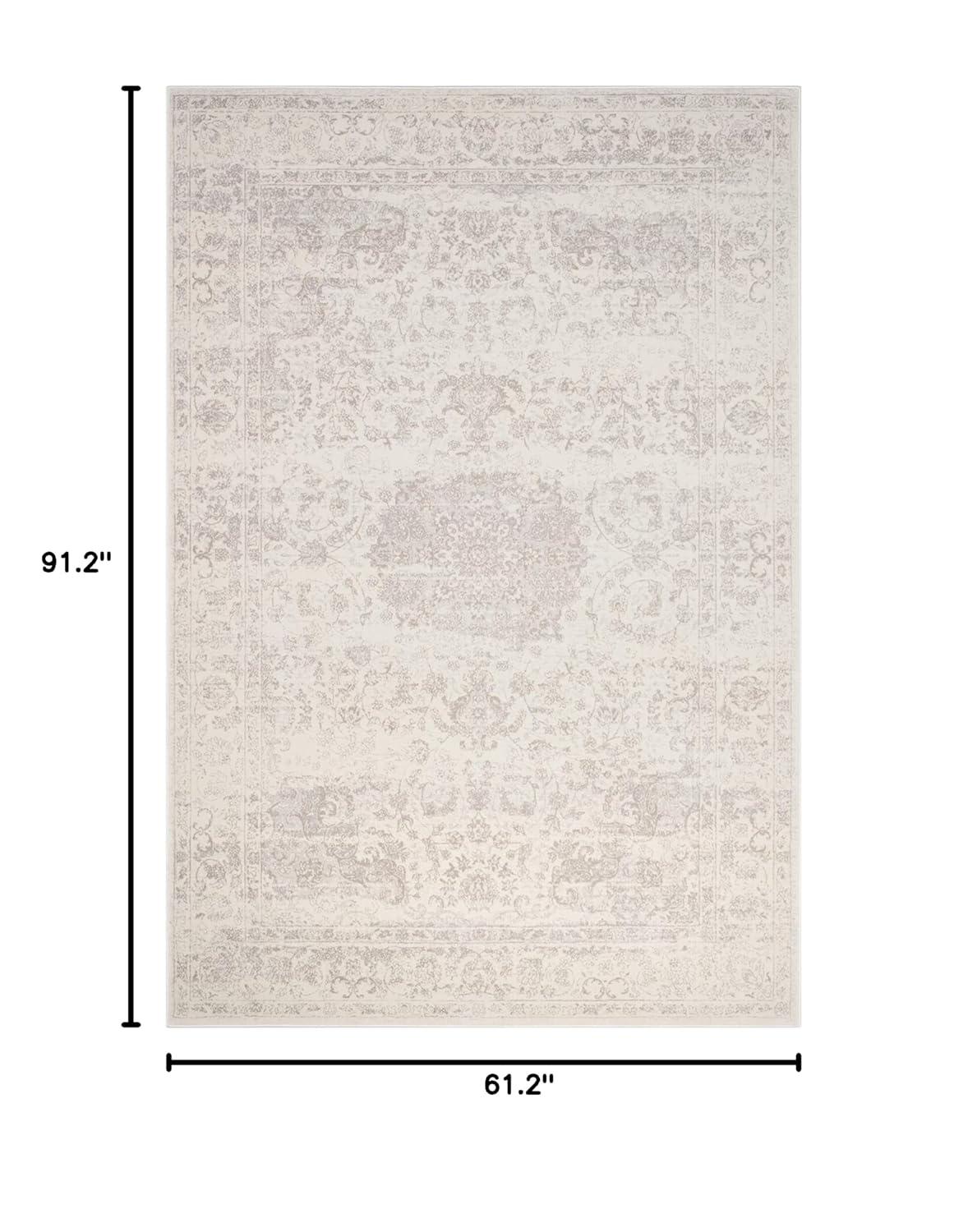 Carnegie CNG631 Power Loomed Area Rug - Cream/Light Grey - 5'1"x7'6" - Safavieh.