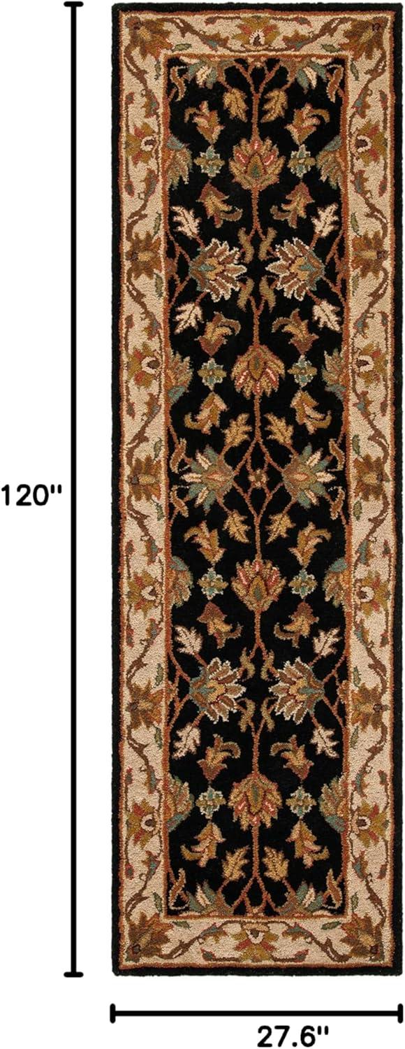Heritage HG628 Hand Tufted Runner Rug - Black/Beige - 2'3"x10' - Safavieh.