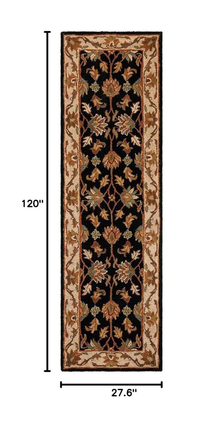 Heritage HG628 Hand Tufted Runner Rug - Black/Beige - 2'3"x10' - Safavieh.