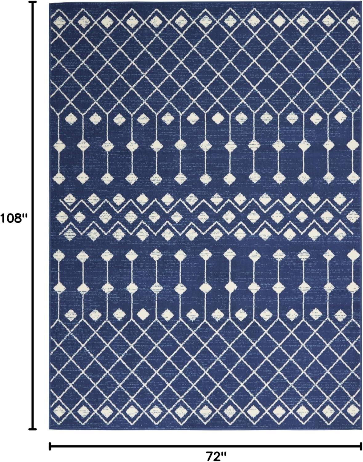 Nourison Grafix GRF37 Navy/White Indoor Area Rug - 6' x 9'