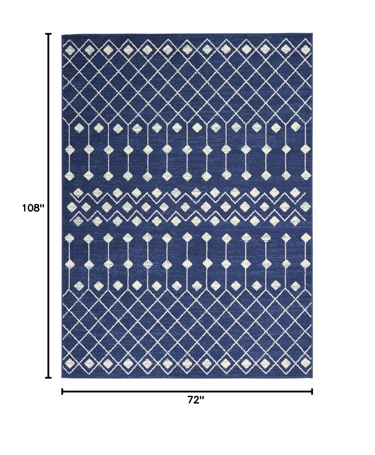 Nourison Grafix GRF37 Navy/White Indoor Area Rug - 6' x 9'
