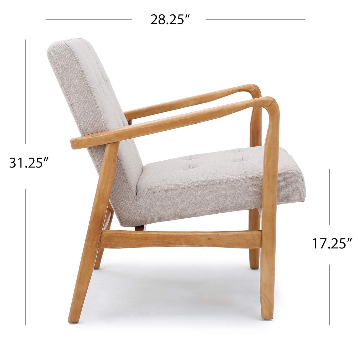 Brayden Tufted Club Chair Medium Beige - Christopher Knight Home: Upholstered, Hardwood Frame, No Assembly Required