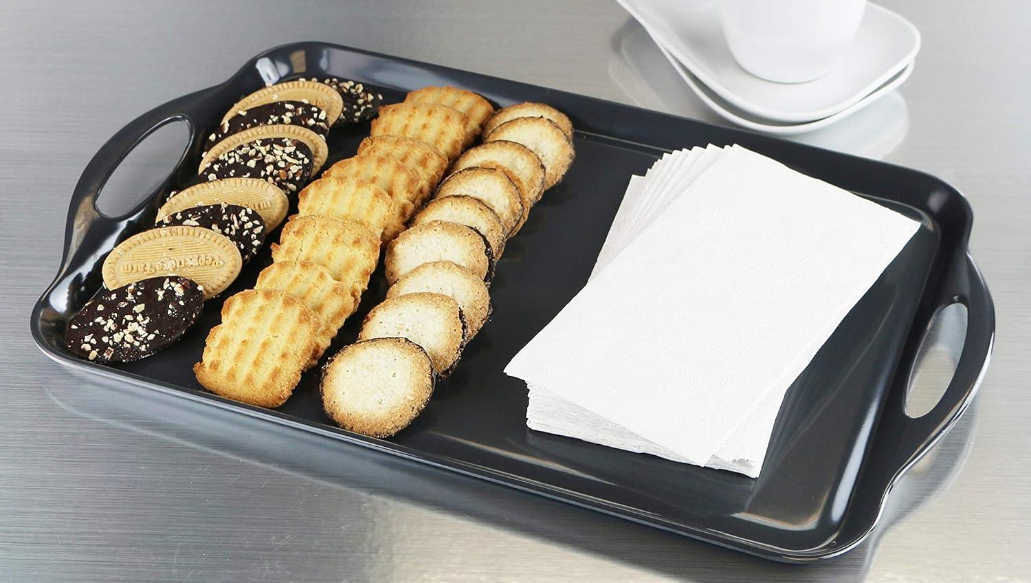 Reston Lloyd Multi-Purpose 18" Rectangle Melamine Plastic Handled Tray