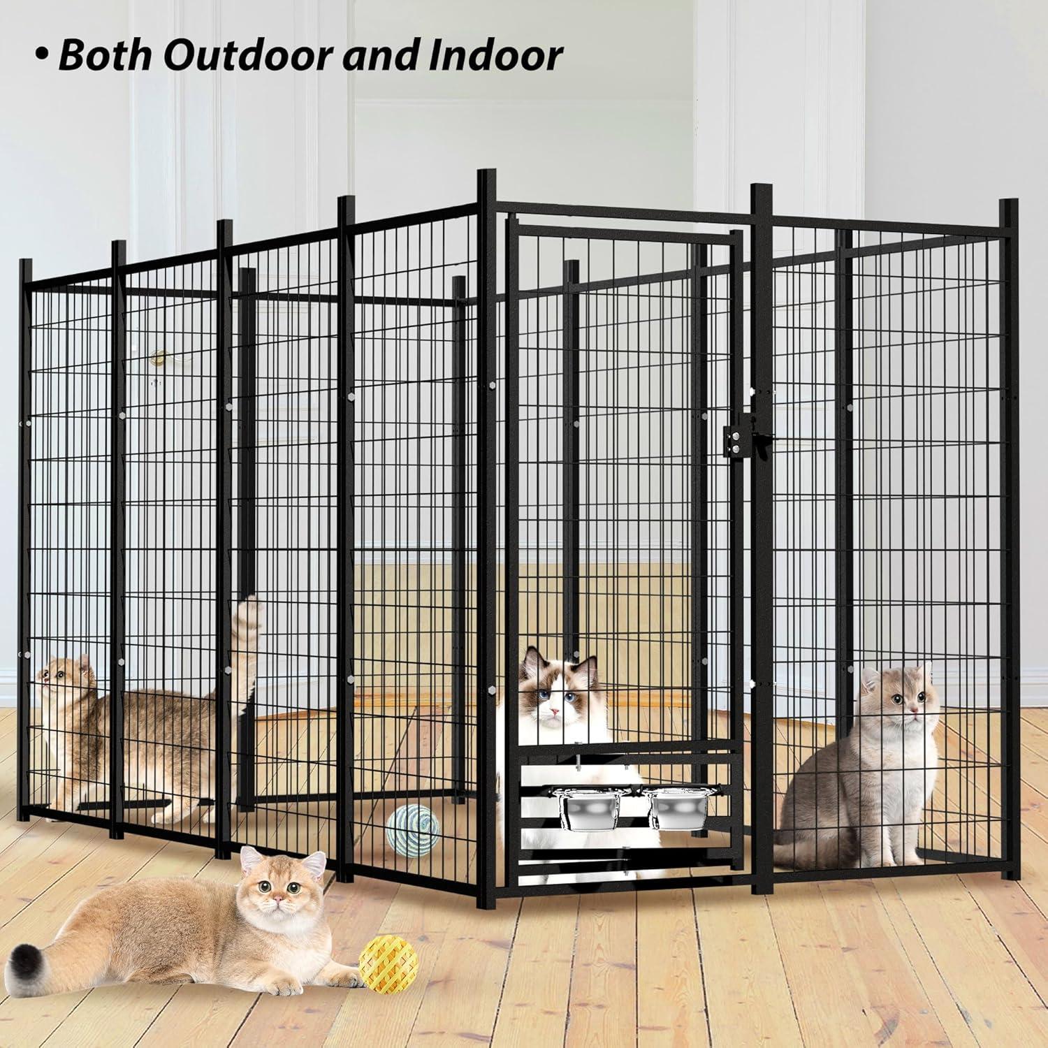 Zimtown Outdoor Dog Kennel Heavy Duty Dog Cage with Cover 8' x 4' x 6'