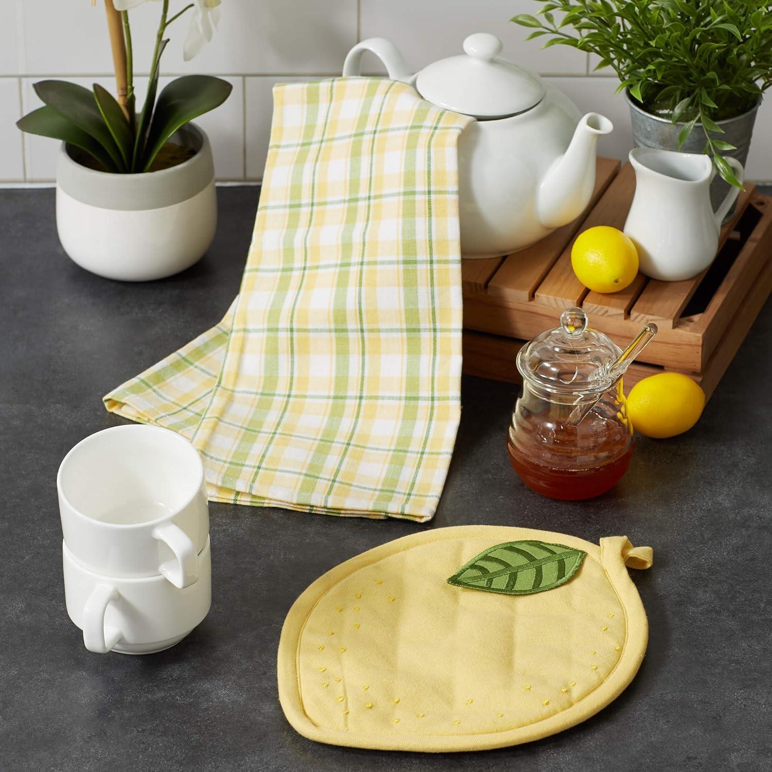 Lemon Shaped Potholder & Towel Gift Set