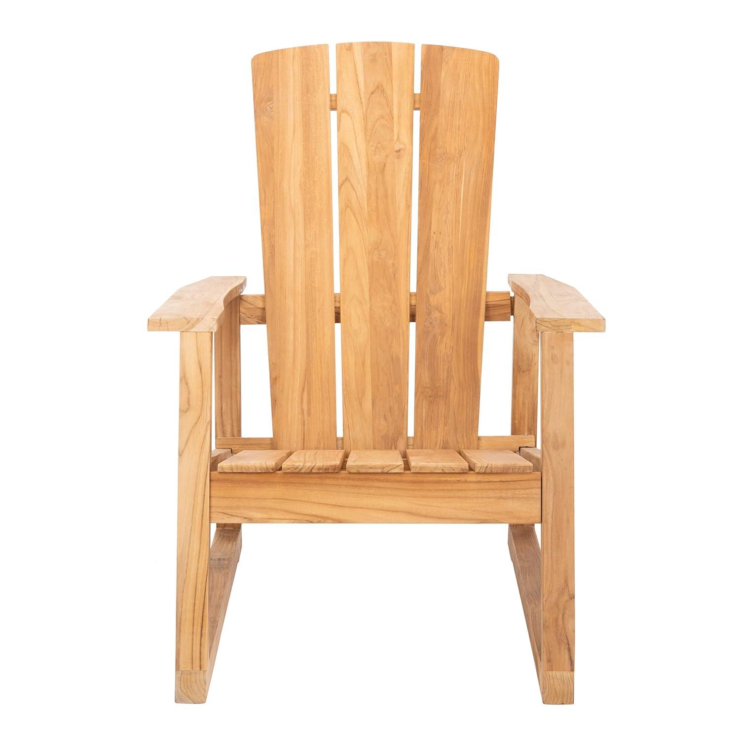 SAFAVIEH Couture San Juan Brazilian Teak Adirondack Chair, Natural
