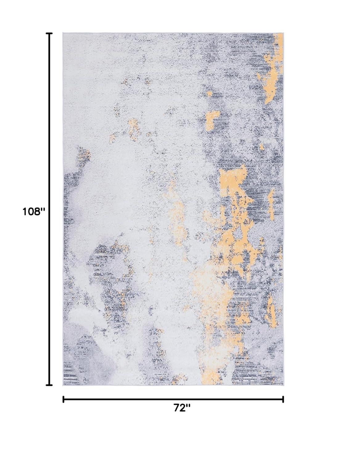 Tacoma TAC803 Power Loomed Machine Washable Area Rug - Grey/Gold - 6'x9' - Safavieh.