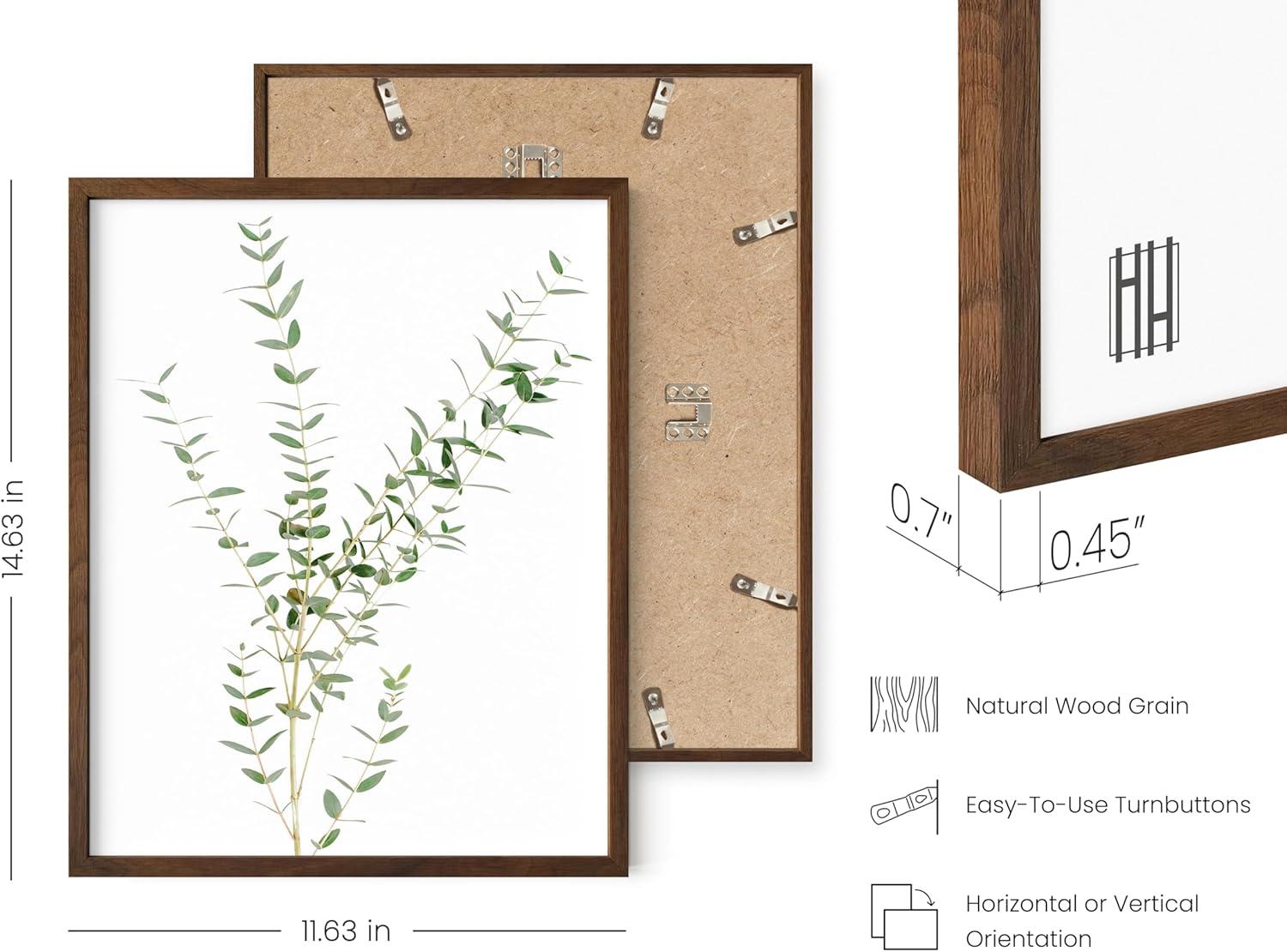 IDEA4WALL Minimal Botanical " IDEA4WALL Framed Pastel Green Forest Leaf Variety Wall Art, Set Of 4 Nature Wilderness Wall Decor Prints, Botanical Floral Wall Decor For Living Room, Bedroom " 4 - Pieces