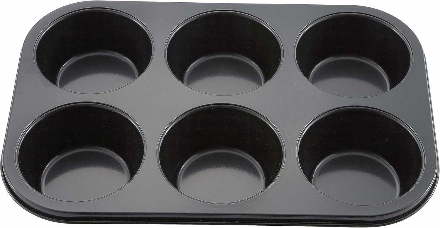 Jumbo Non-Stick 6-Cup Black Muffin Pan