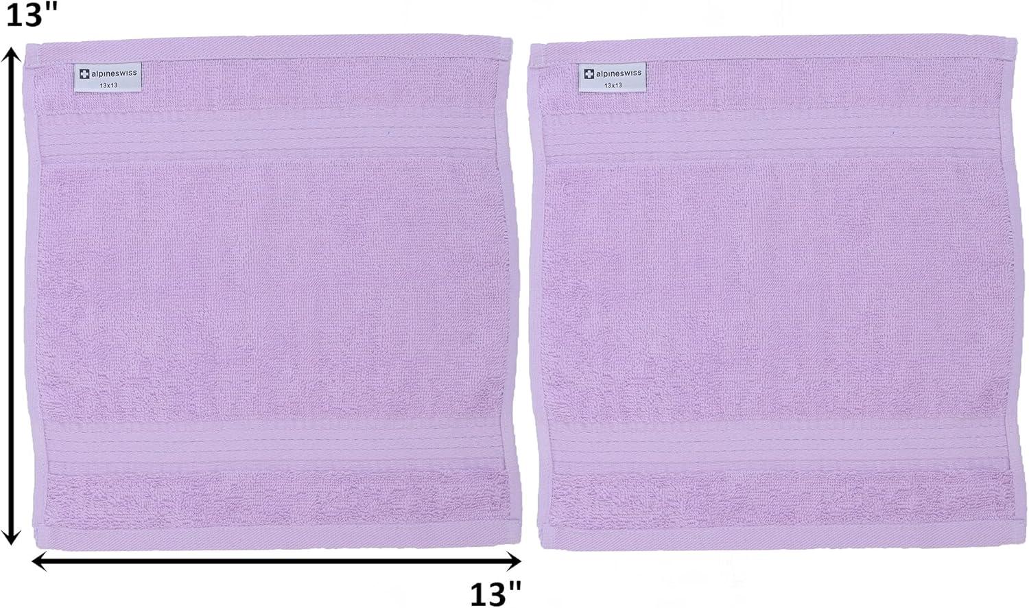 Alpine Swiss 100% Cotton 2 Piece Towel Set Soft Absorbent Face Hand Bath Towels