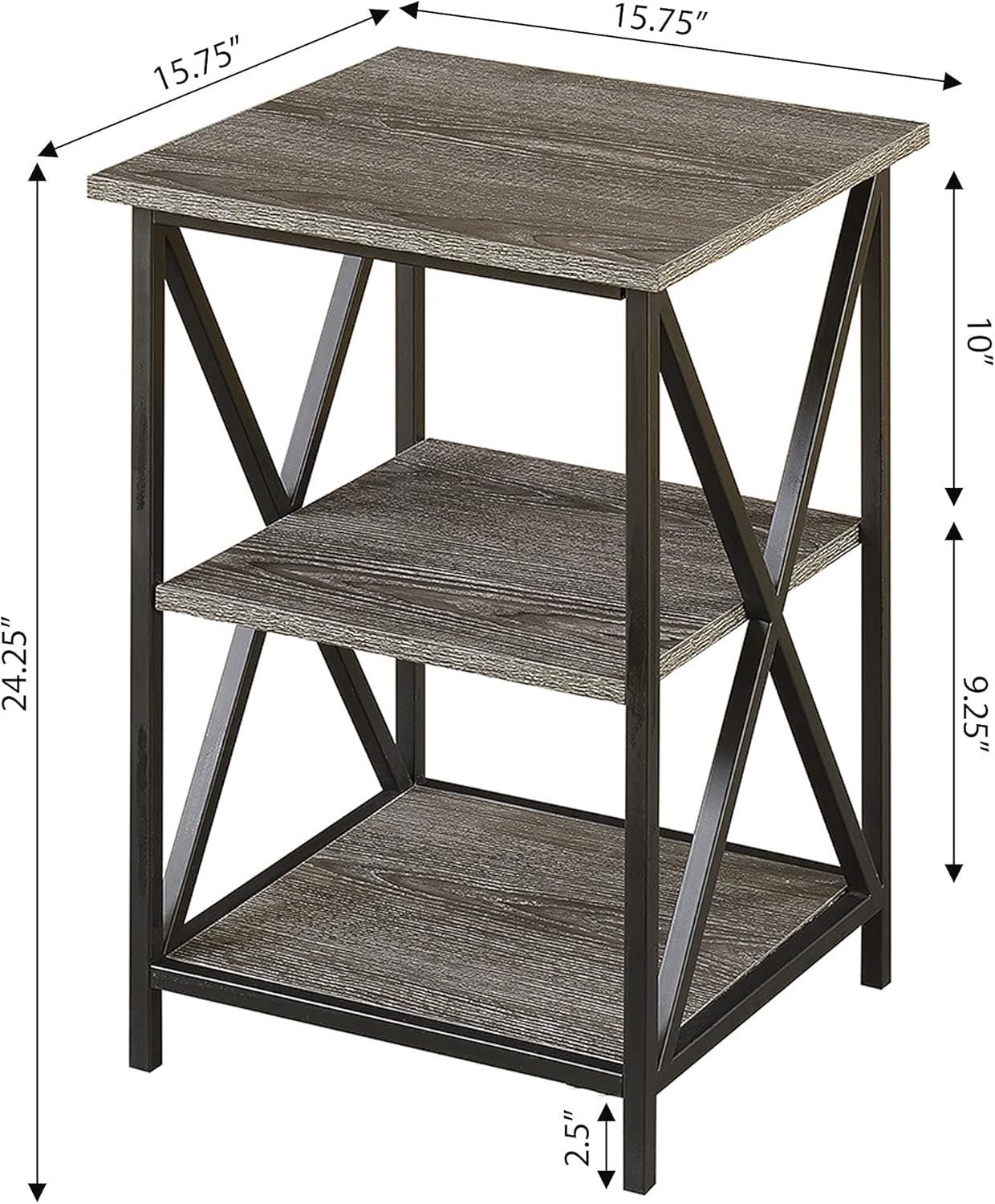 Tucson 3 Tier End Table, Weathered Gray