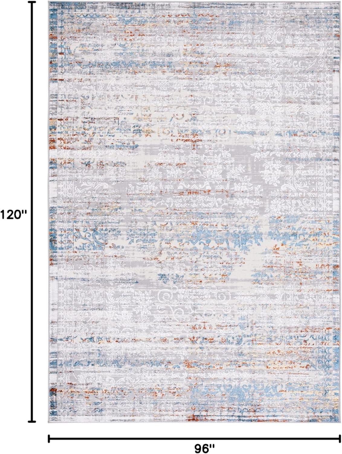 Amelia ALA298 Power Loomed Area Rug - Gray/Blue Gold - 8'x10' - Safavieh.