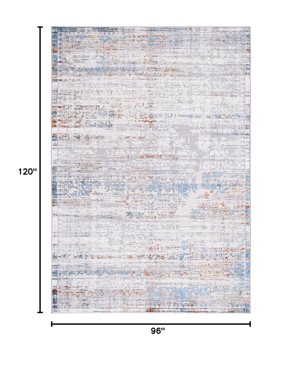 Amelia ALA298 Power Loomed Area Rug - Gray/Blue Gold - 8'x10' - Safavieh.