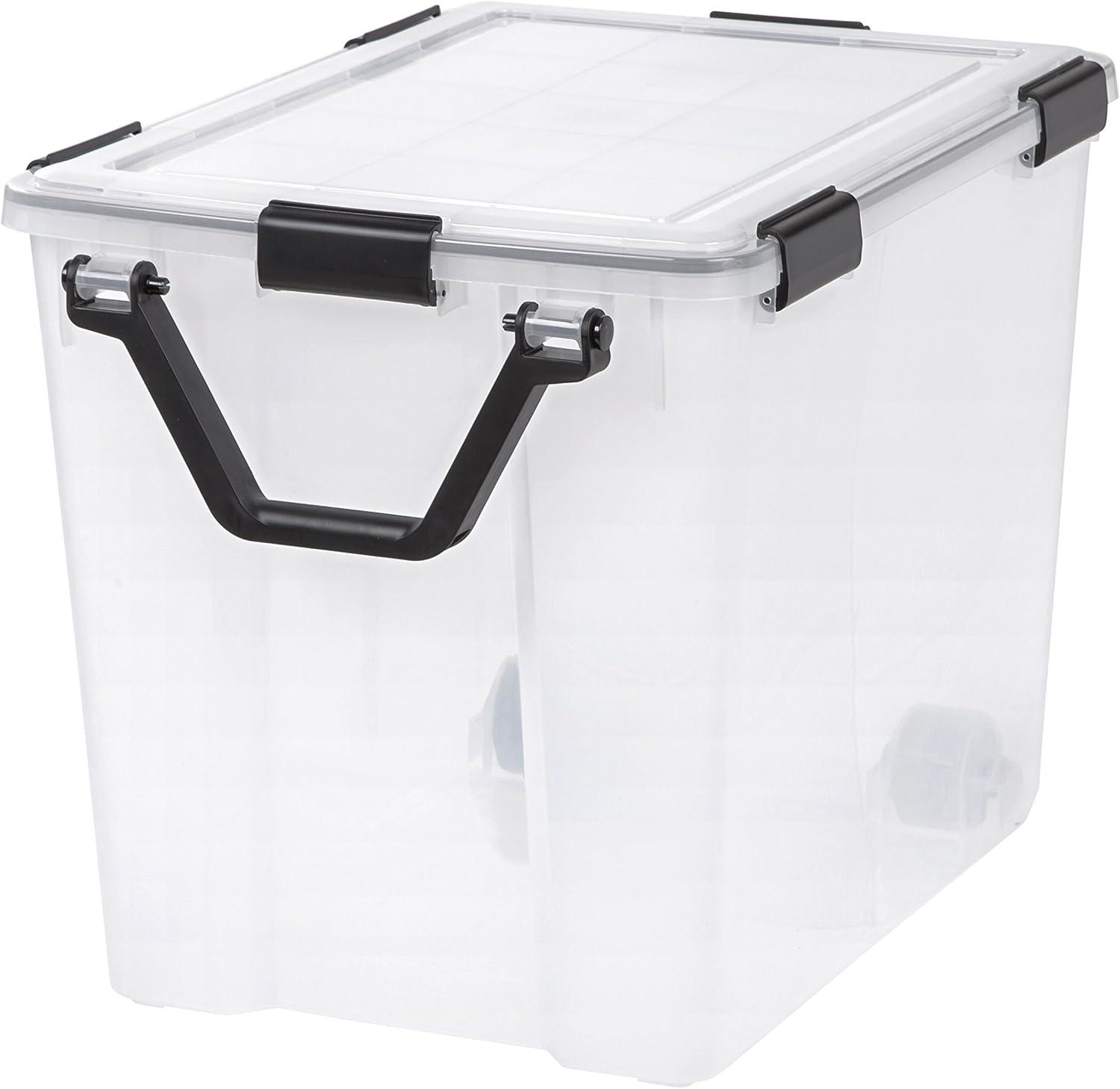 IRIS WeatherPro Plastic Storage Bin Clear with Lid