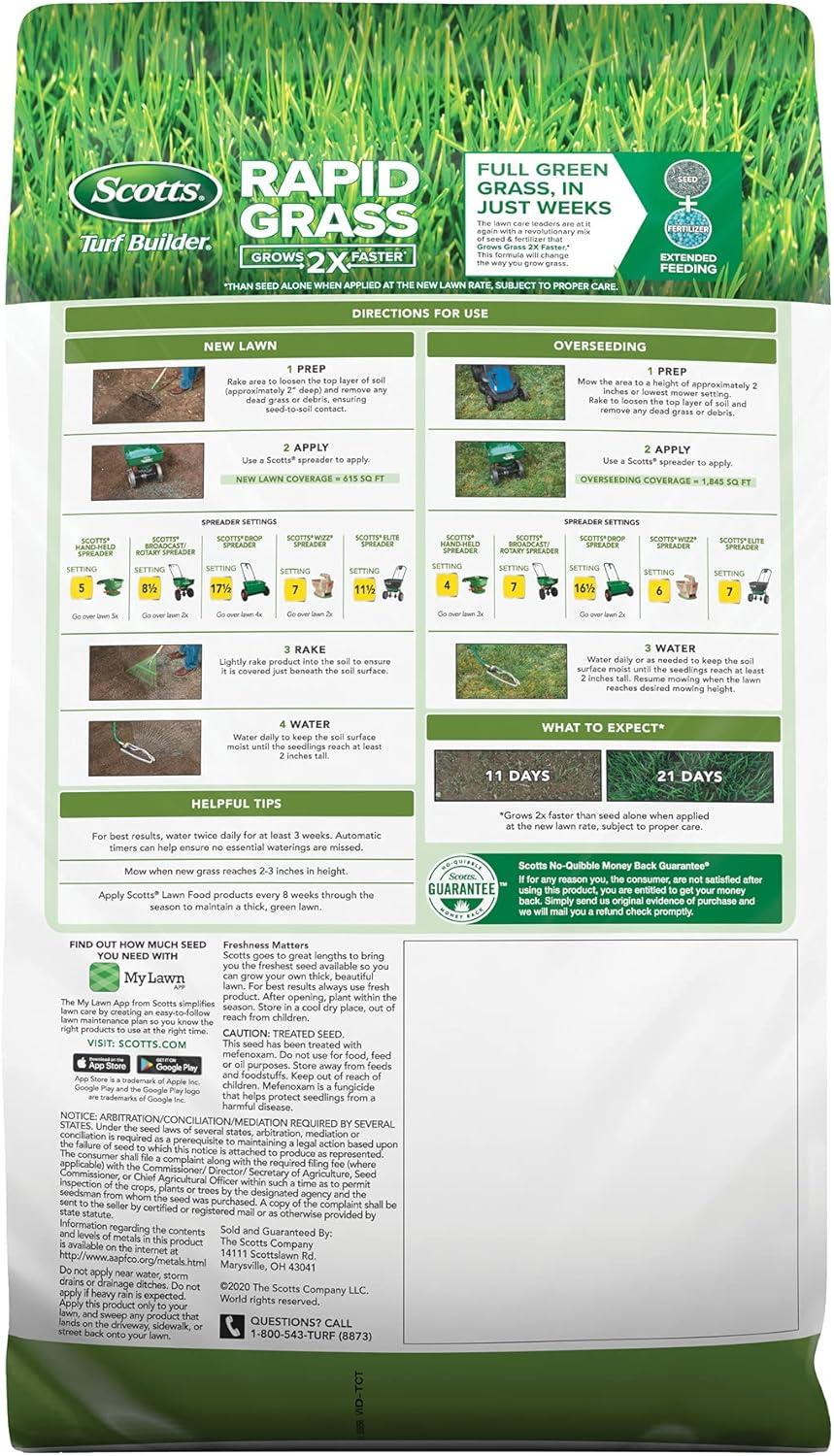 Scotts Turf Builder Rapid Grass Seed Tall Fescue Mix - 5.6lb