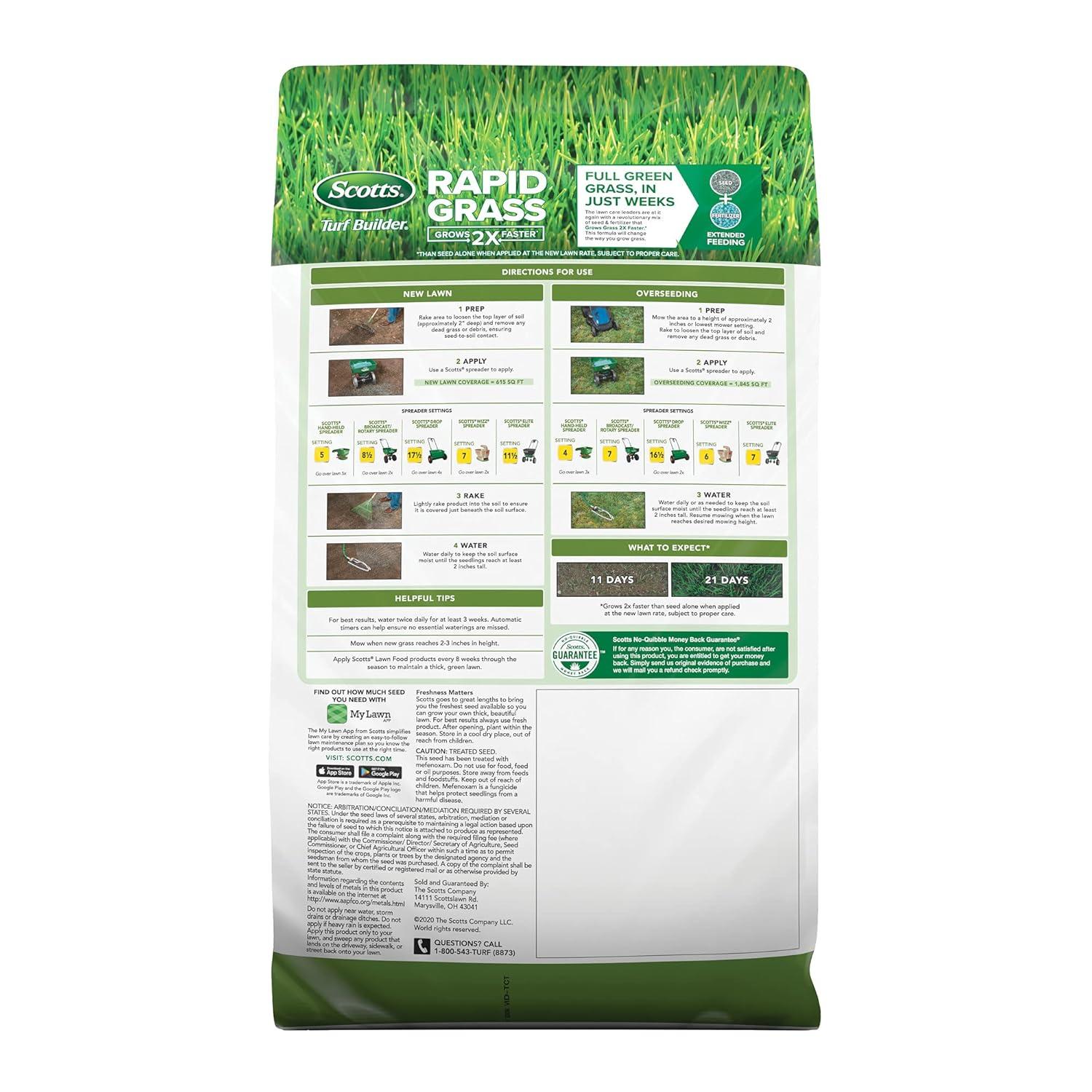 Scotts Turf Builder Rapid Grass Seed Tall Fescue Mix - 5.6lb