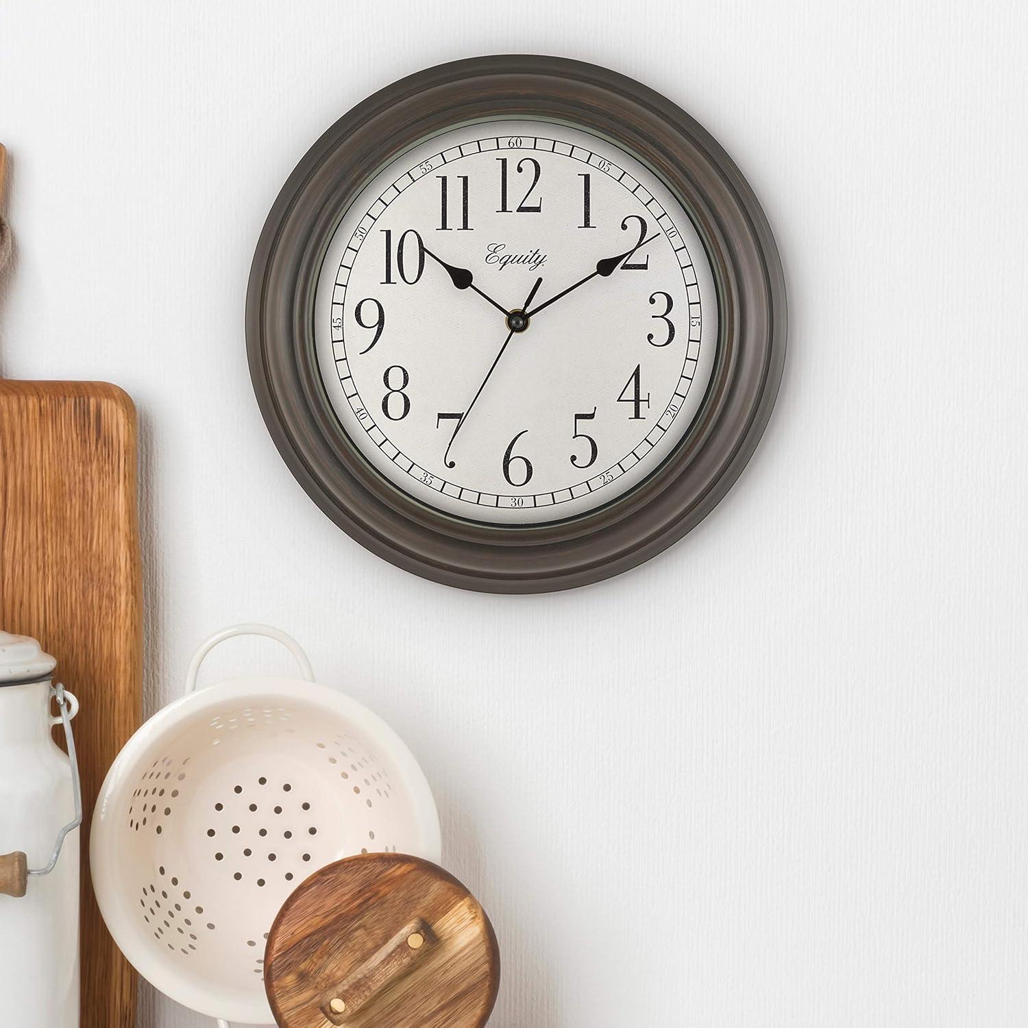 Equity by La Crosse 12 Inch Cora Quartz Analog Wall Clock, 20898