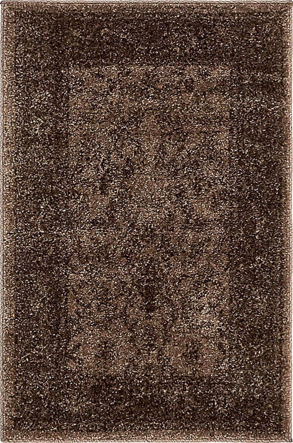 Unique Loom Floral La Jolla 7 x 10 (ft) Loomed Polypropylene Light Brown/Dark Brown Rectangular Indoor Floral/Botanical Area rug