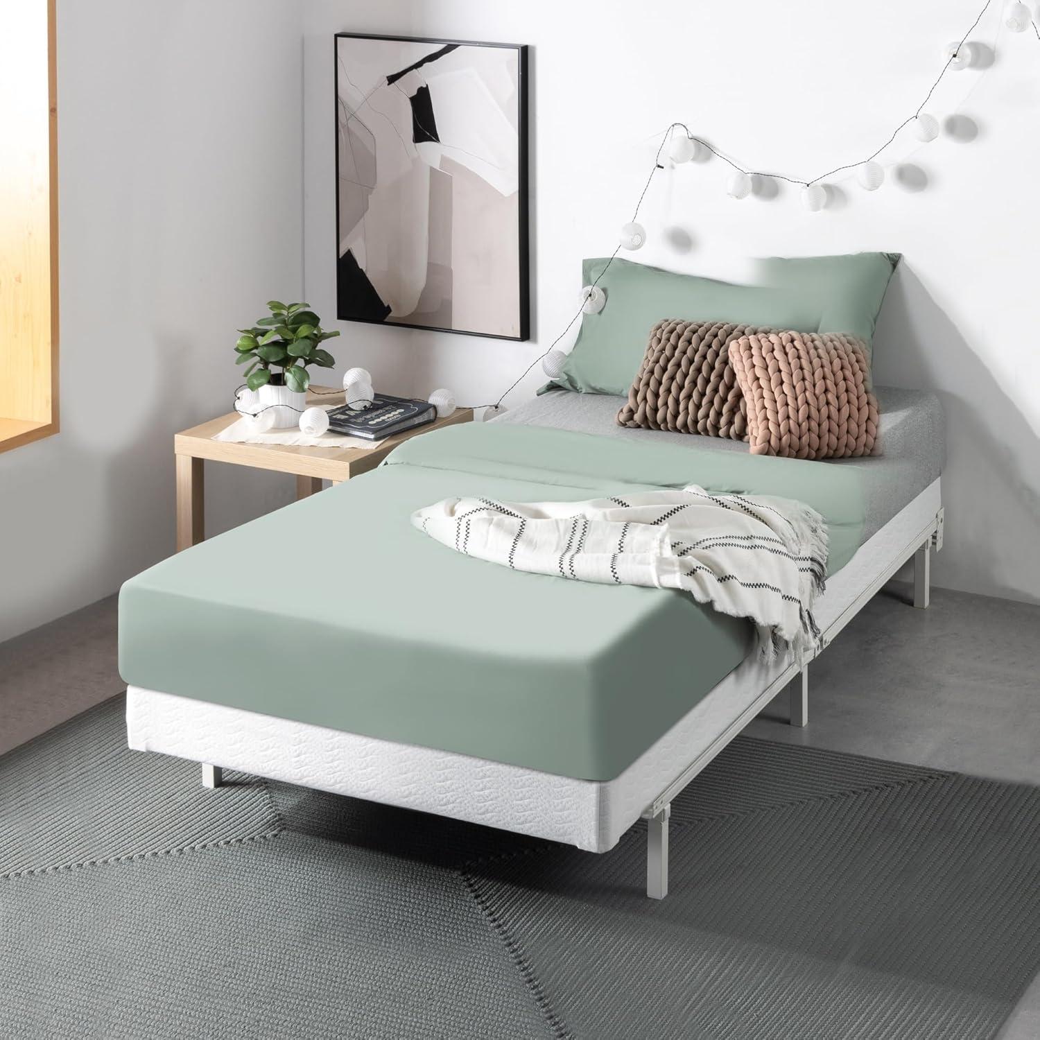 Metal Smart BoxSpring Mattress Base with Quick Assembly Gray - Zinus