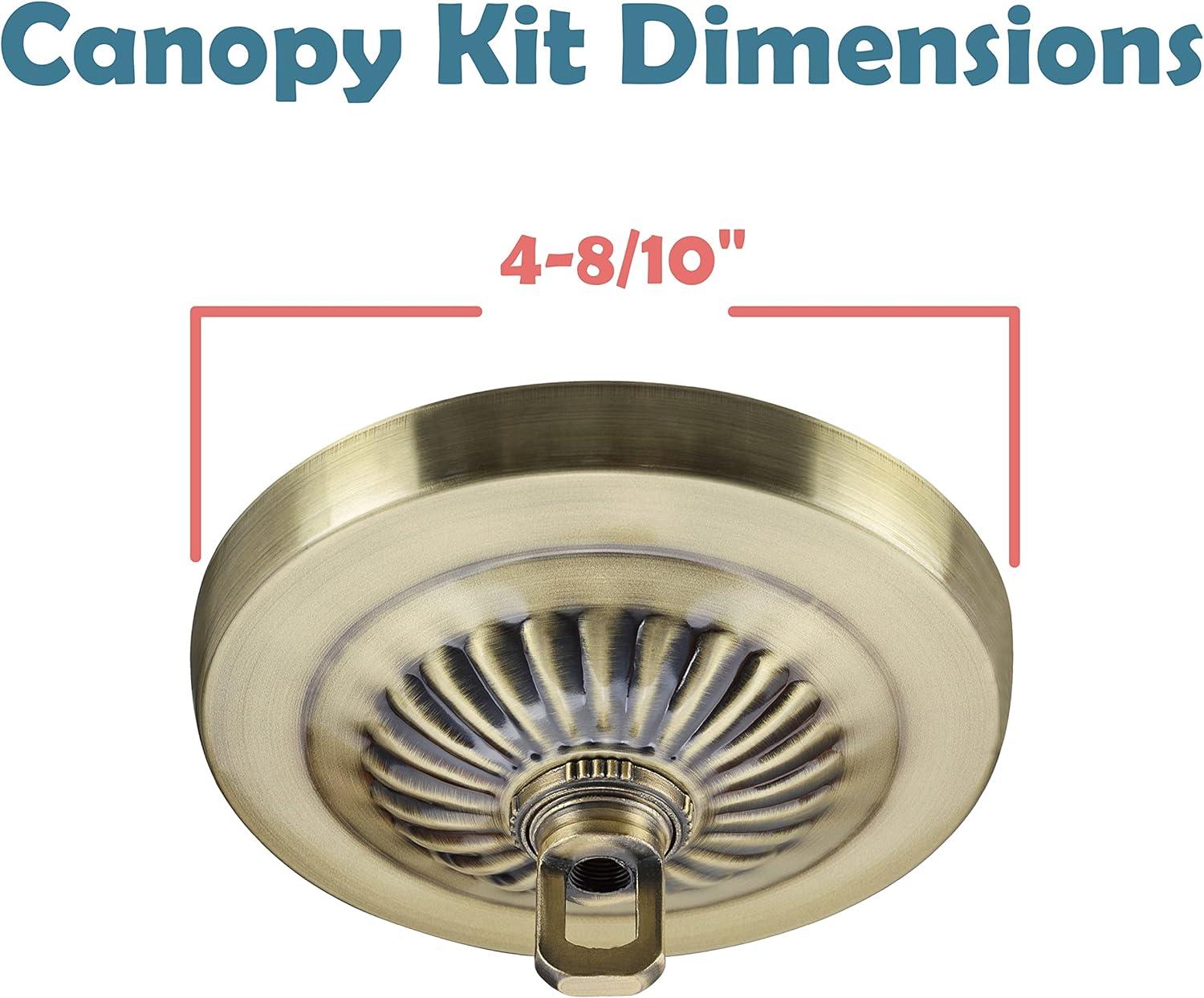 Aspen Creative 21516-21 Canopy Kit, 4-3/4"D with Collar Loop, 1" Center Hole, Antique Brass