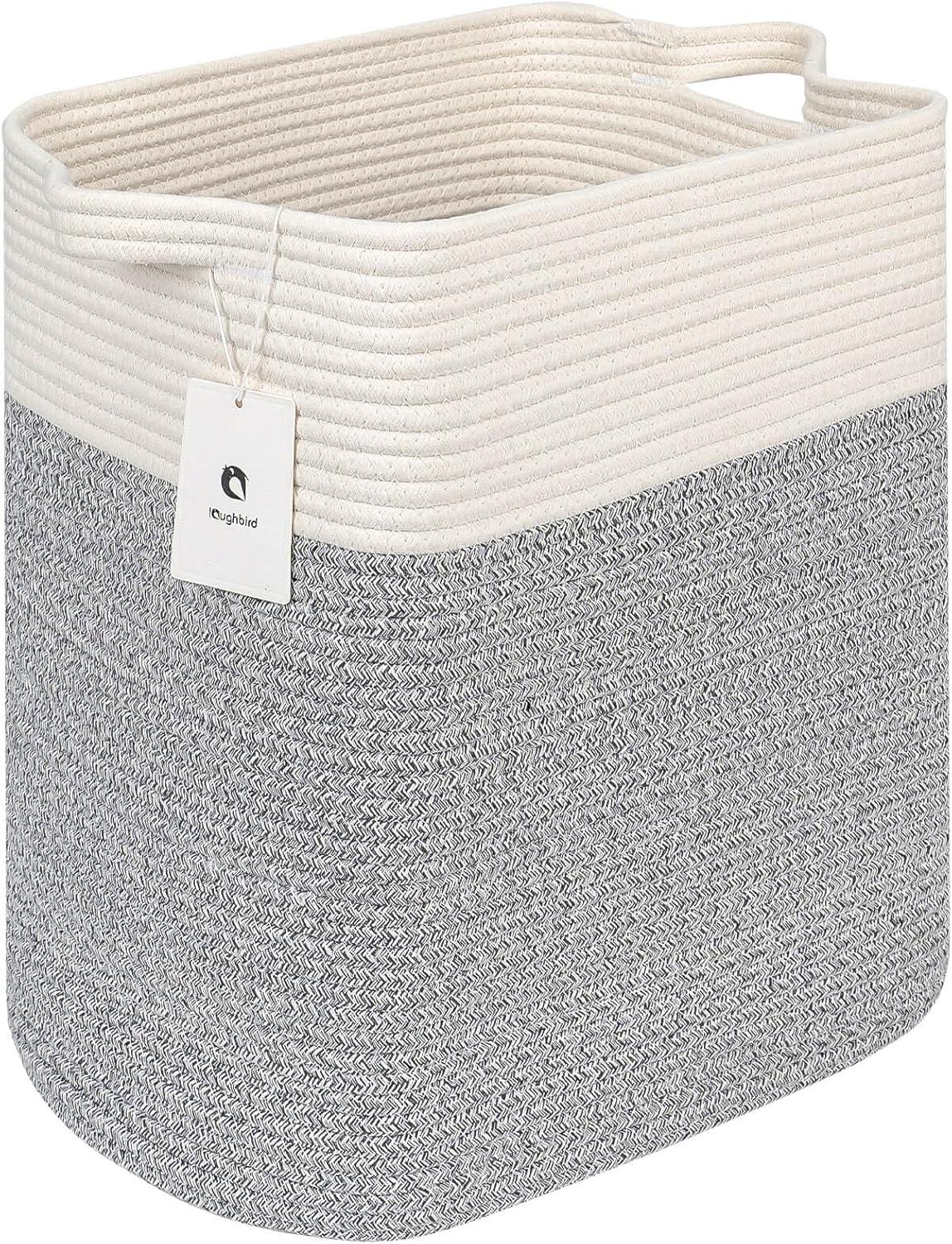 Hamper Toy Storage Collapsible Laundry Bin, Medium Fabric Organizer, 2pack - Silver Gray