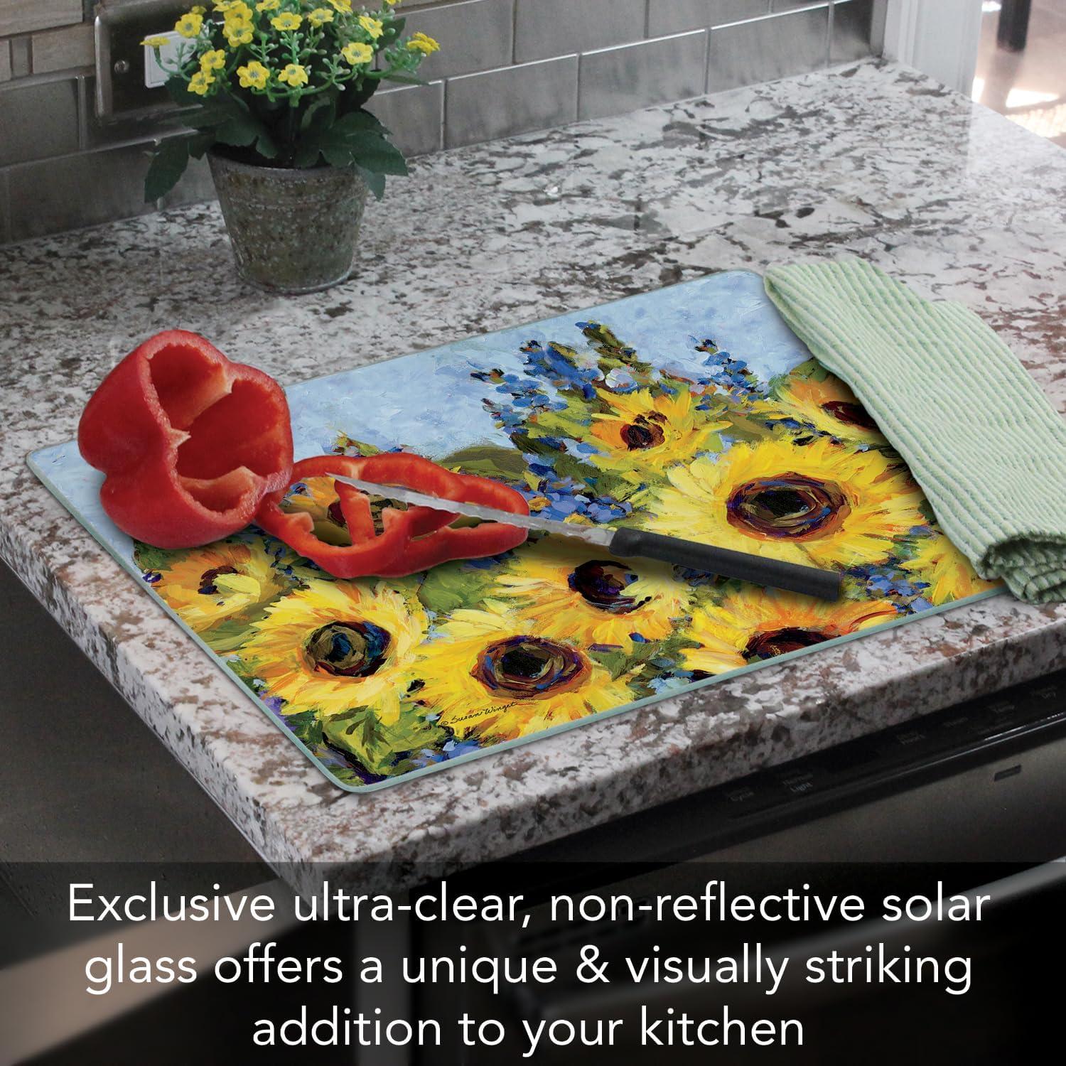 CounterArt Gallery of Sunflowers 3mm Tempered Glass Cutting Board