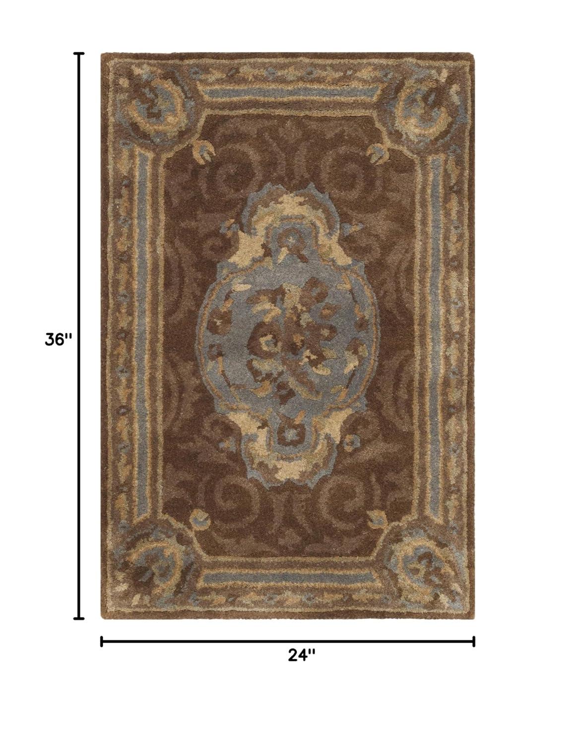 Empire EM409 Hand Tufted Wool Accent Rug - Blue/Brown- 2' X 3' - Safavieh.